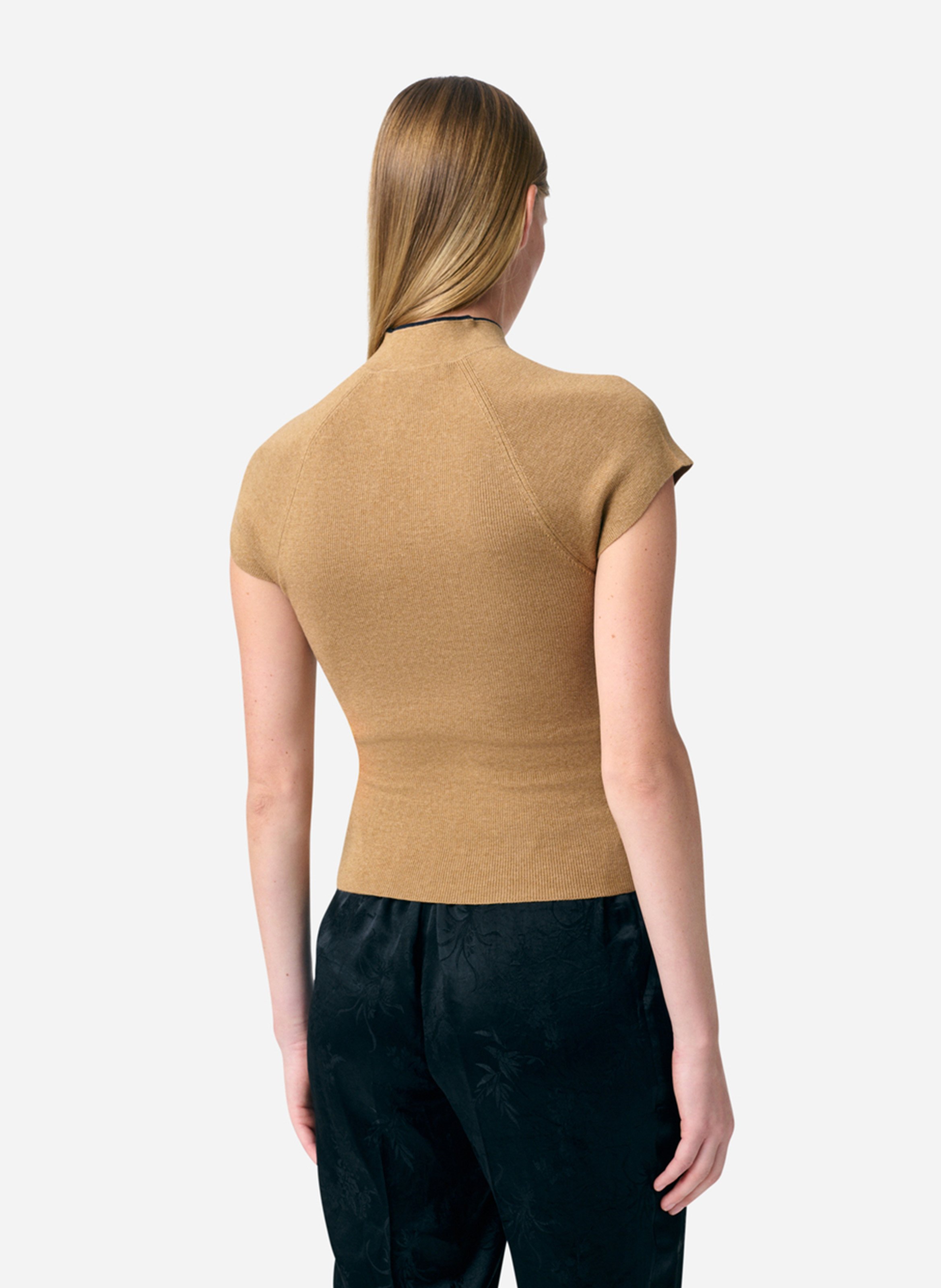 Slim-fit knit top VANESSA BRUNO Brown