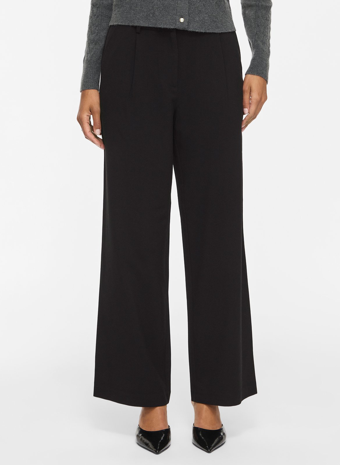 Gerade geschnittene Hose VILA Schwarz