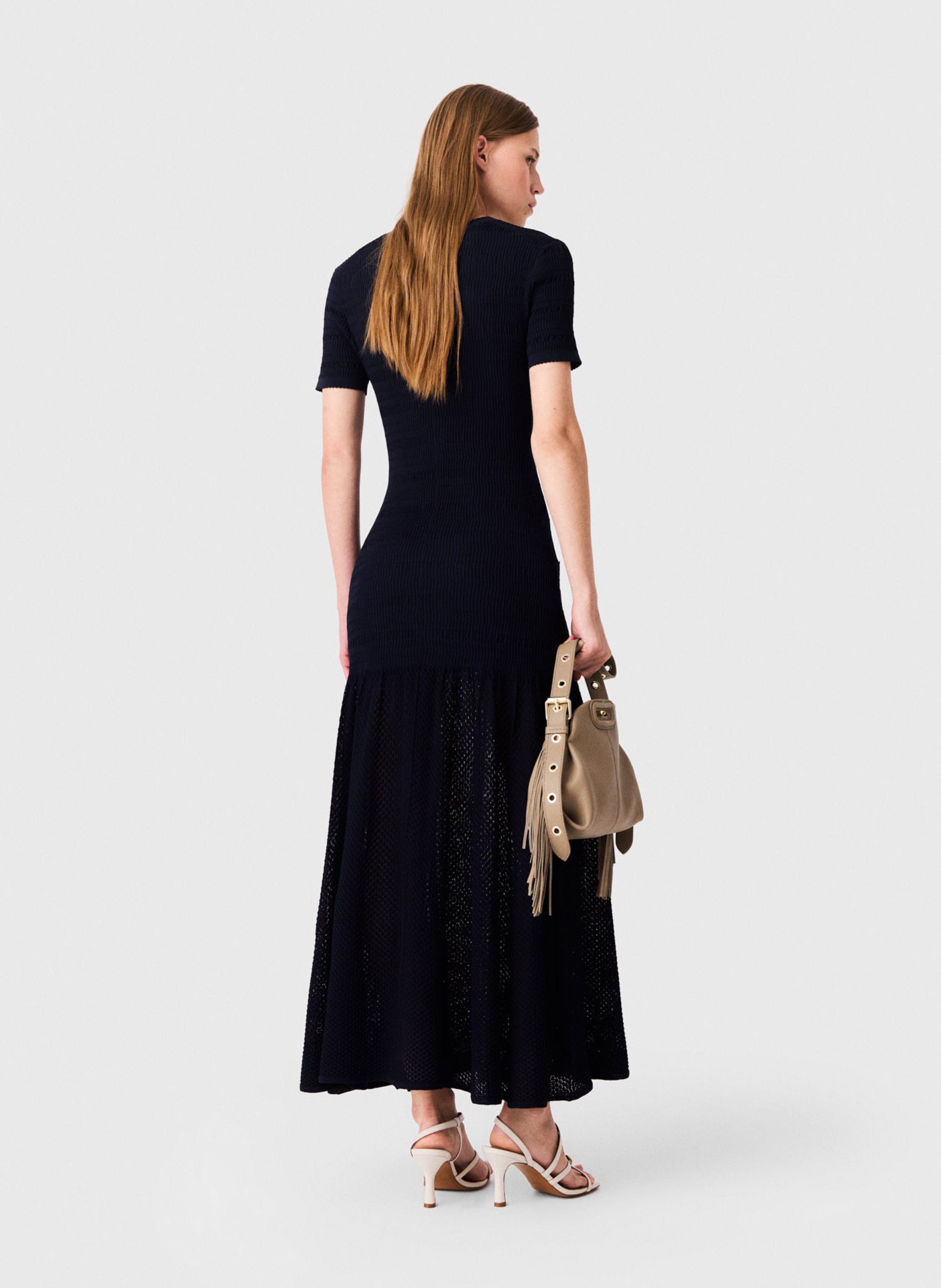 Flared buttoned long dress MAJE Blue