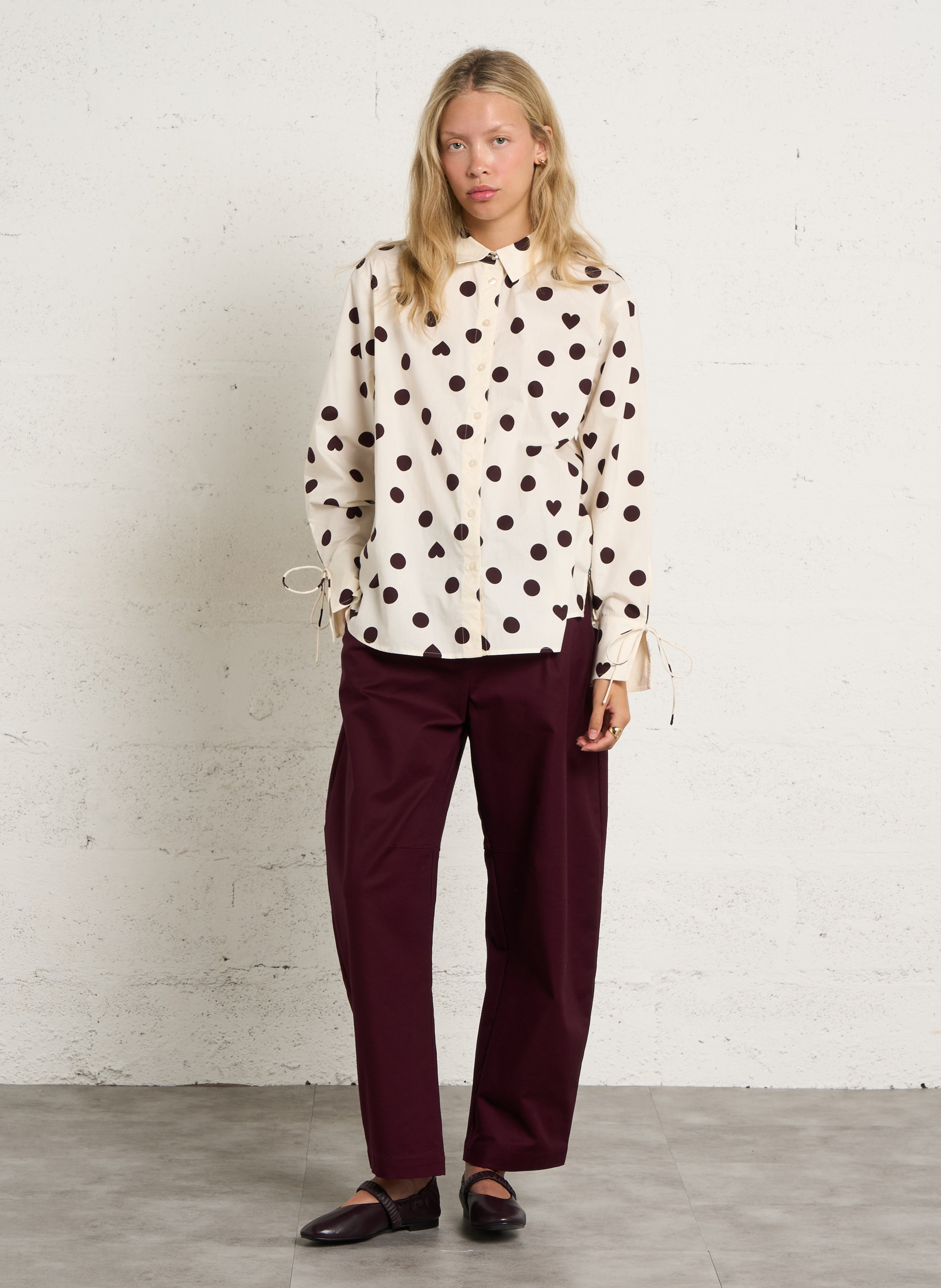 Wide-leg pants with braces FABIENNE CHAPOT Red