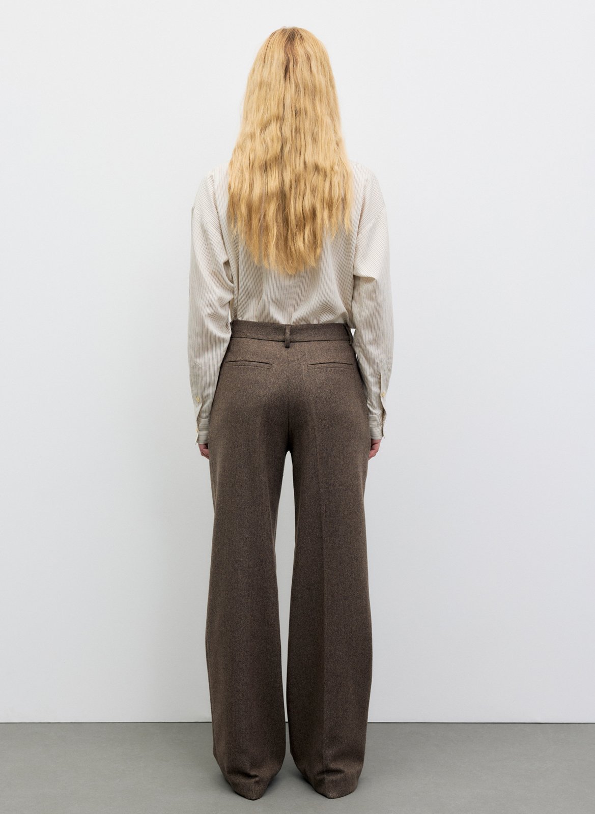 Pantalon large en laine mélangée GERARD DAREL Marron