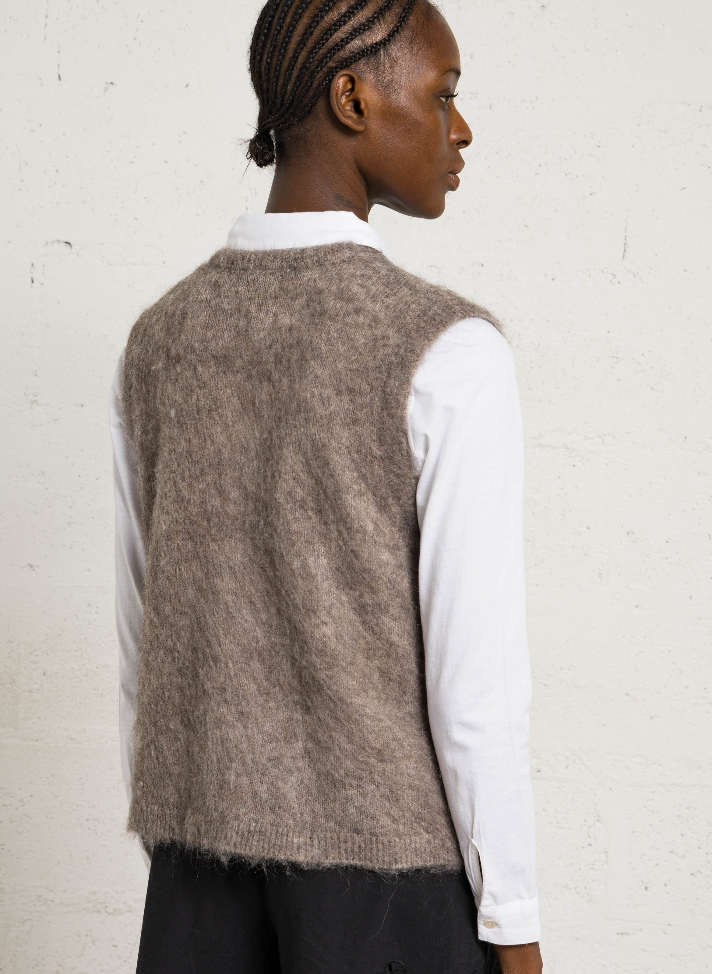Round-neck wool-blend cardigan JC SOPHIE Beige