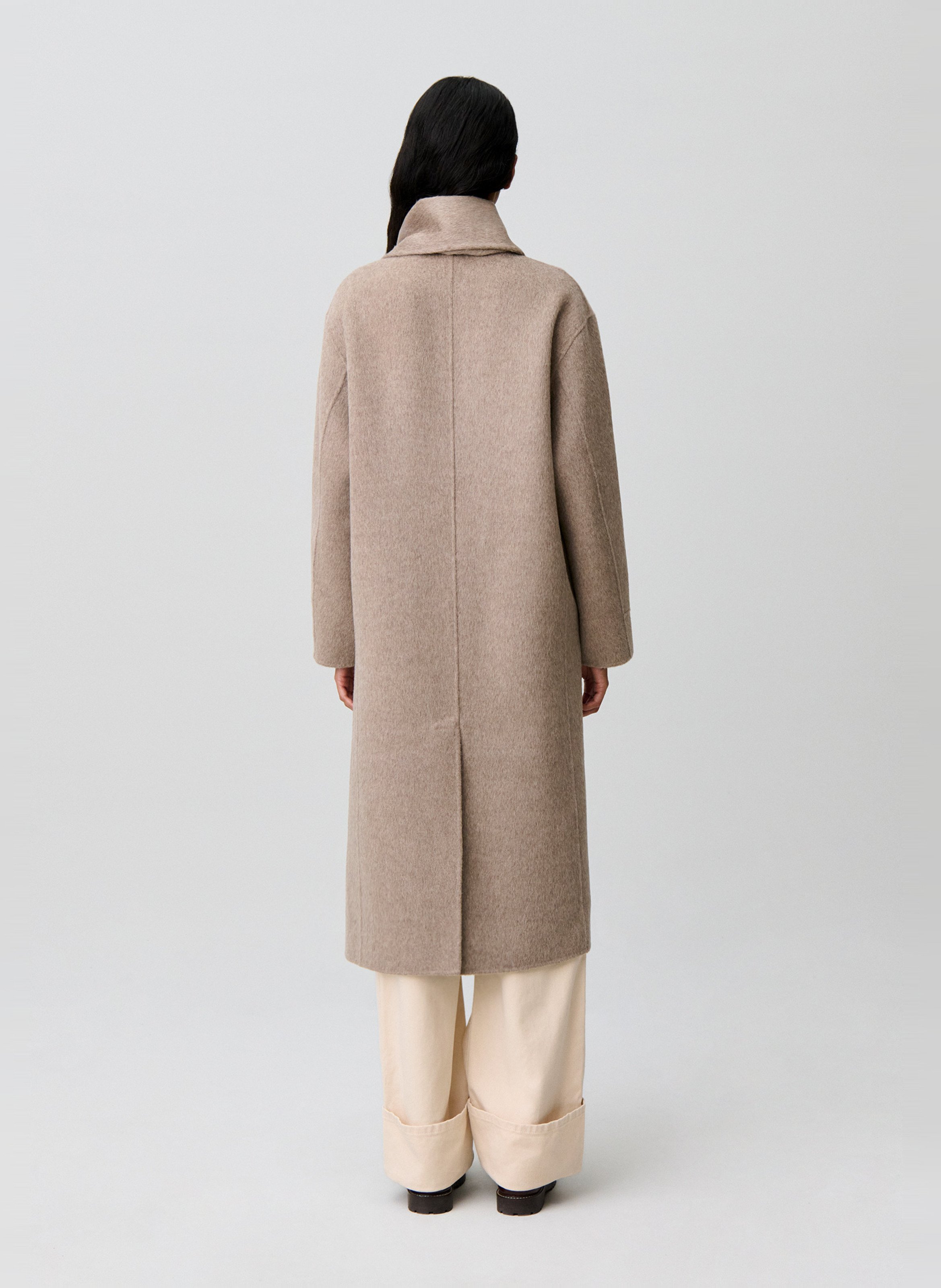 Gerader Mantel aus Wollmix CLAUDIE PIERLOT Beige