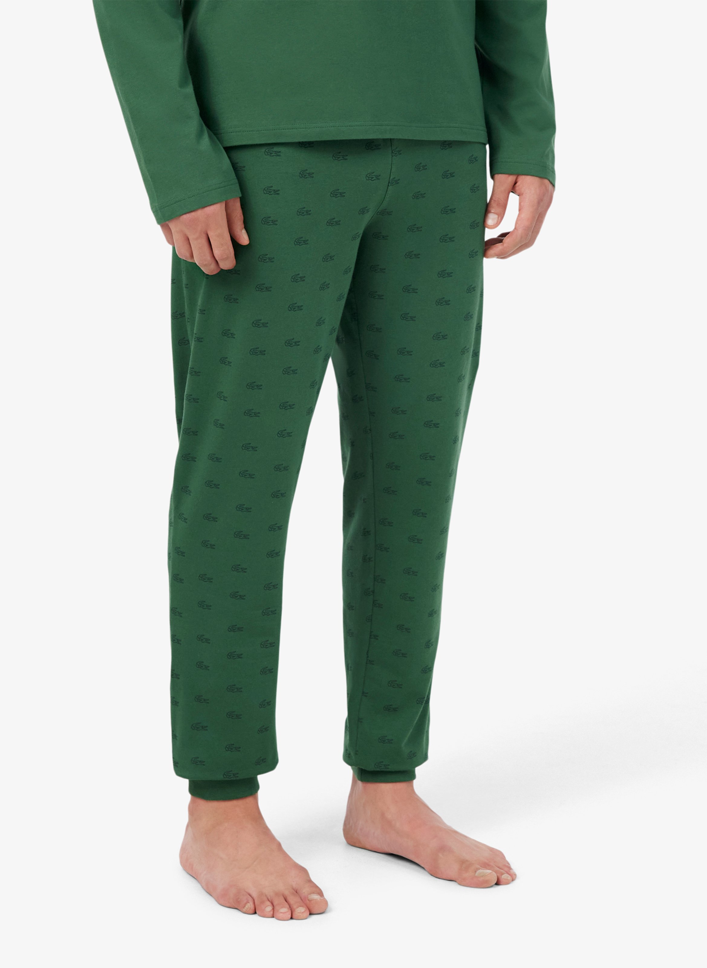 Zweiteiliger Pyjama aus Baumwoll-Mix LACOSTE Grun