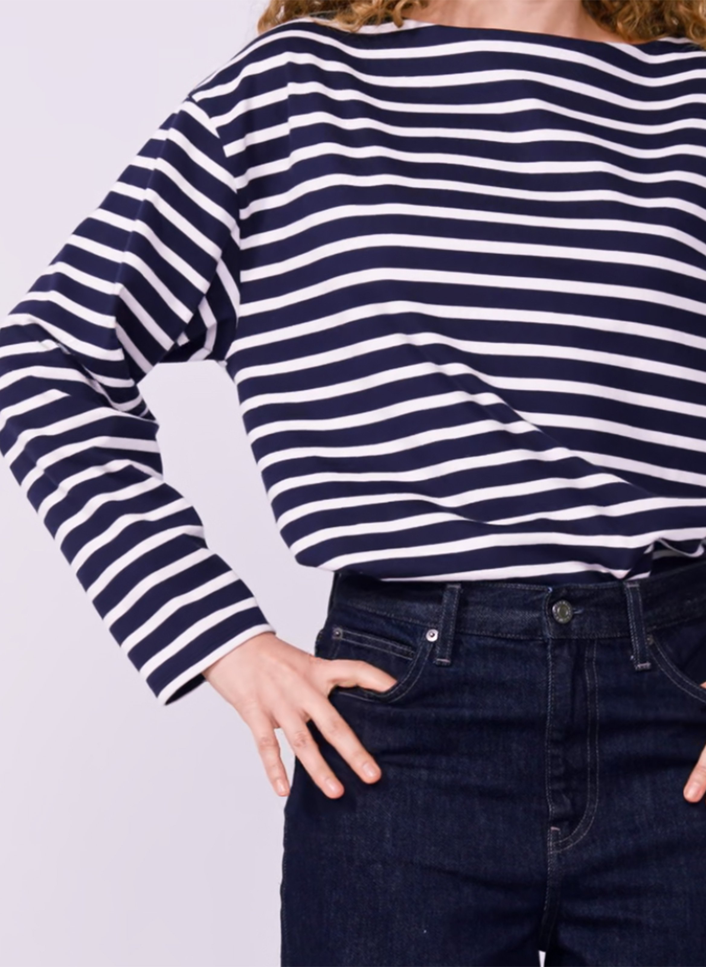 Gerader Streifen-T-Shirt PETIT BATEAU Grau