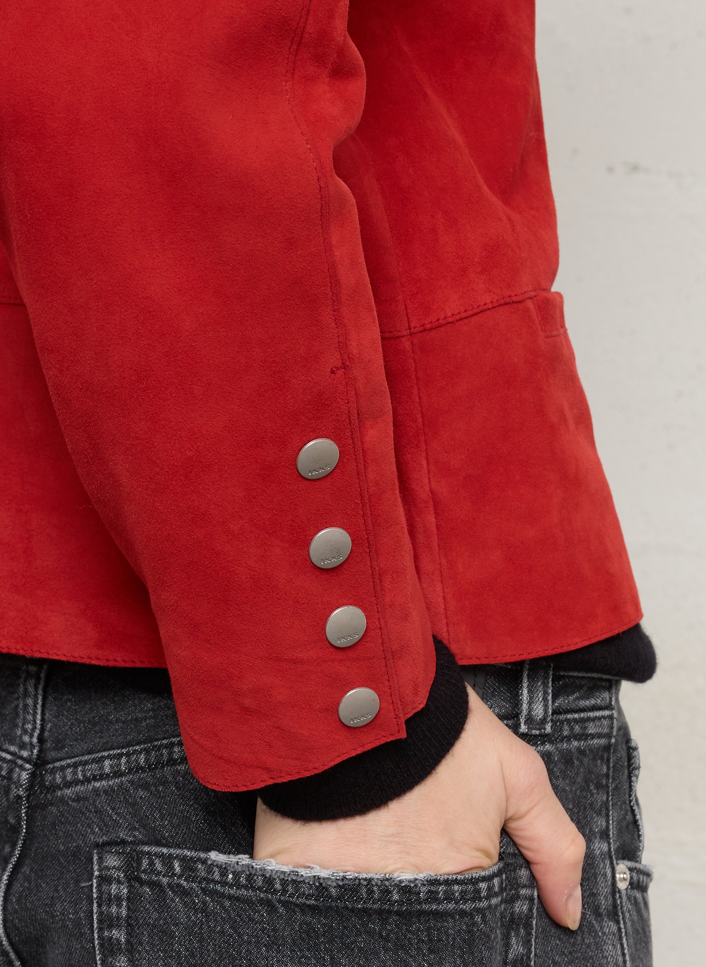 Veste en cuir oversize IKKS Rouge