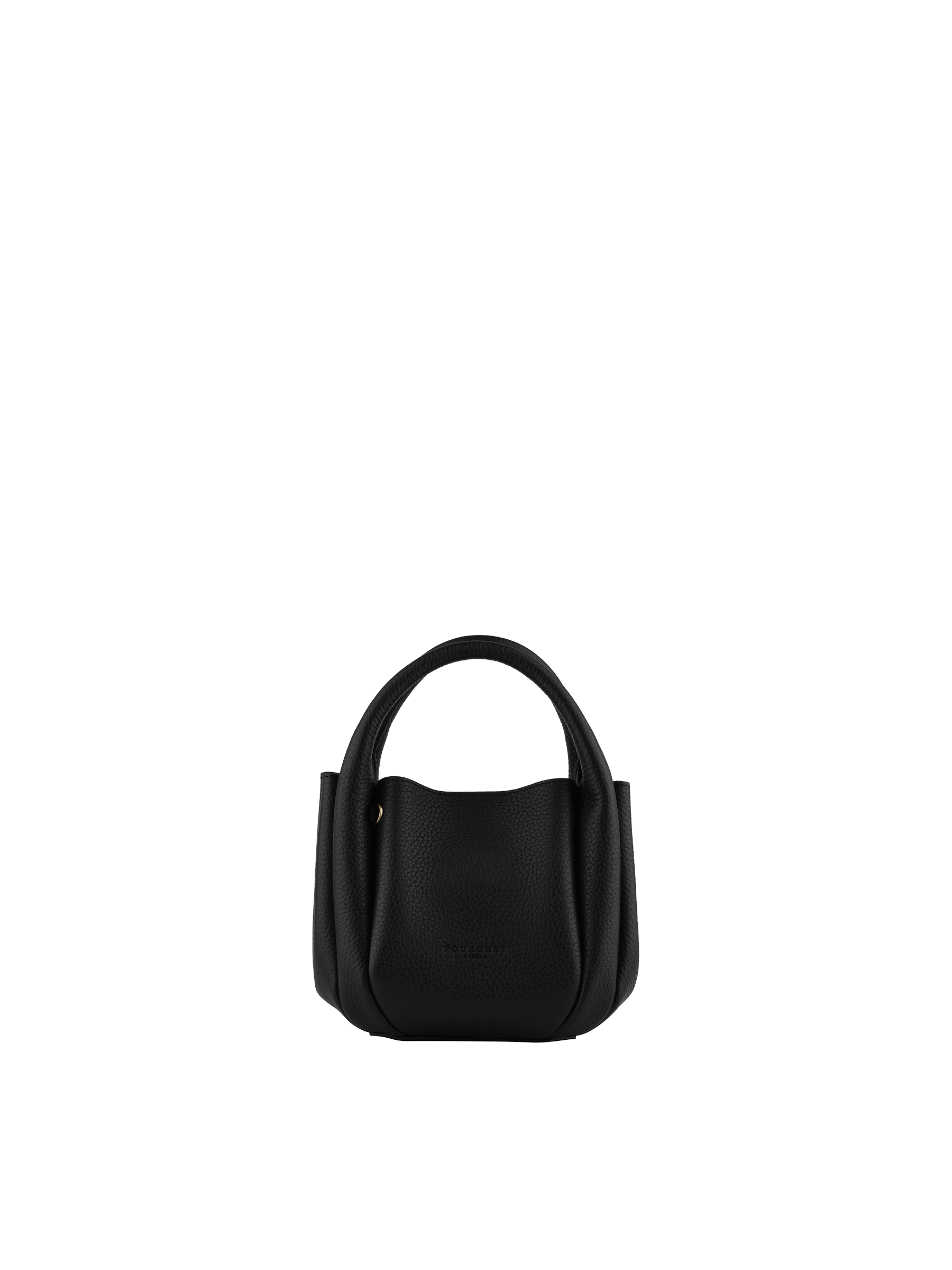 Calfskin leather handbag POURCHET Black