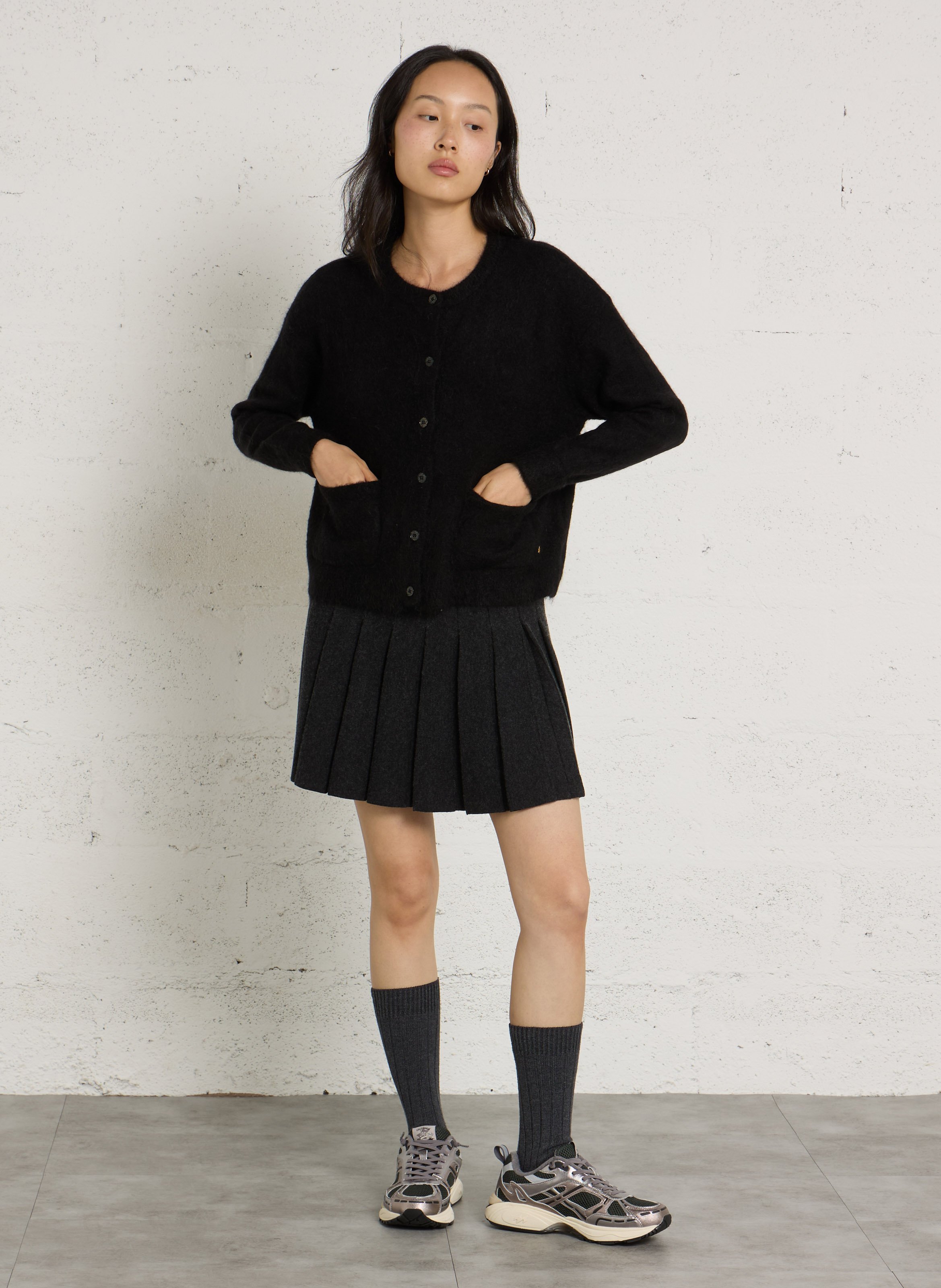 Short pleated skirt DES PETITS HAUTS Grey