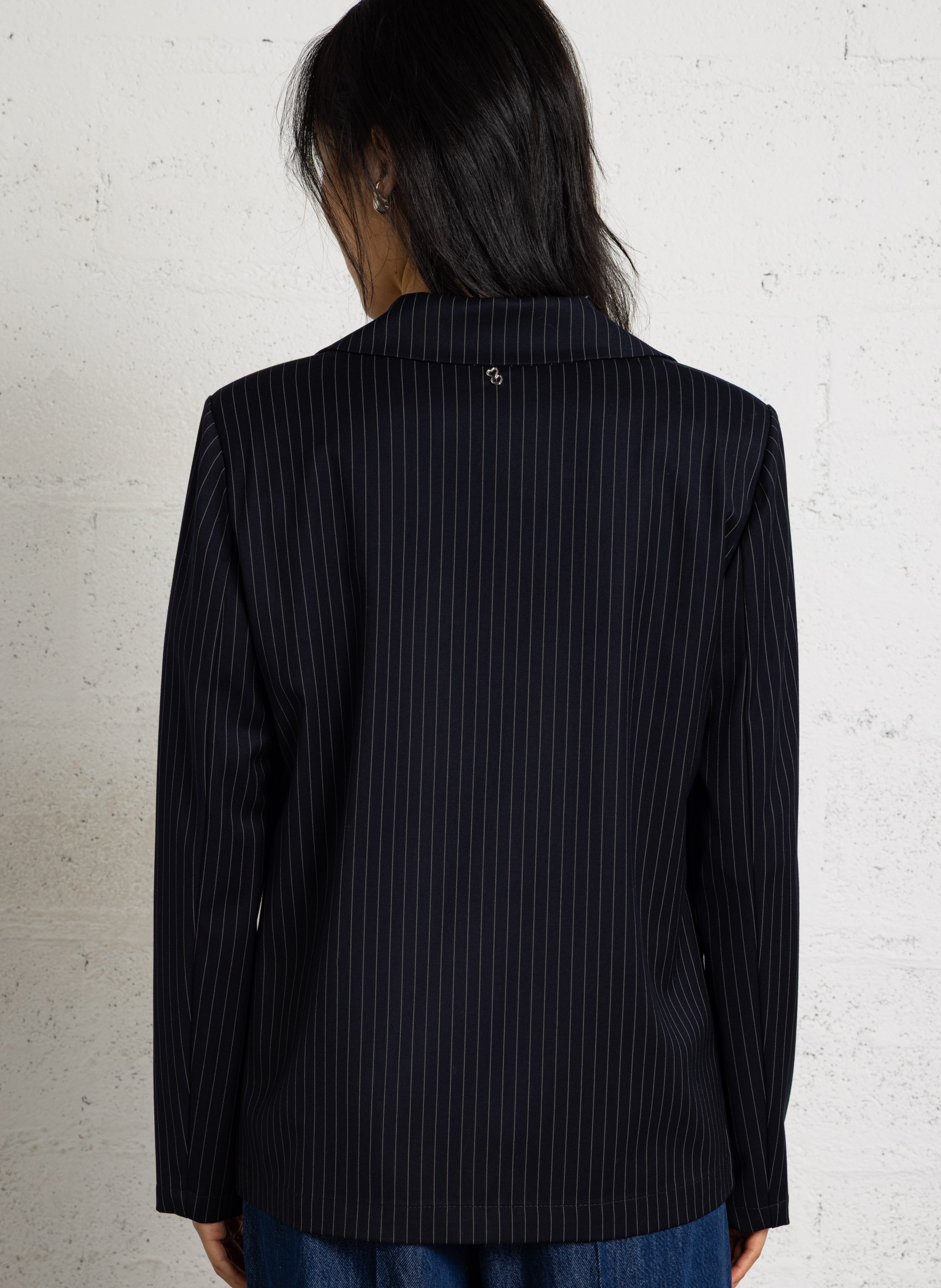 Veste tailleur droite rayée PLEASE Bleu