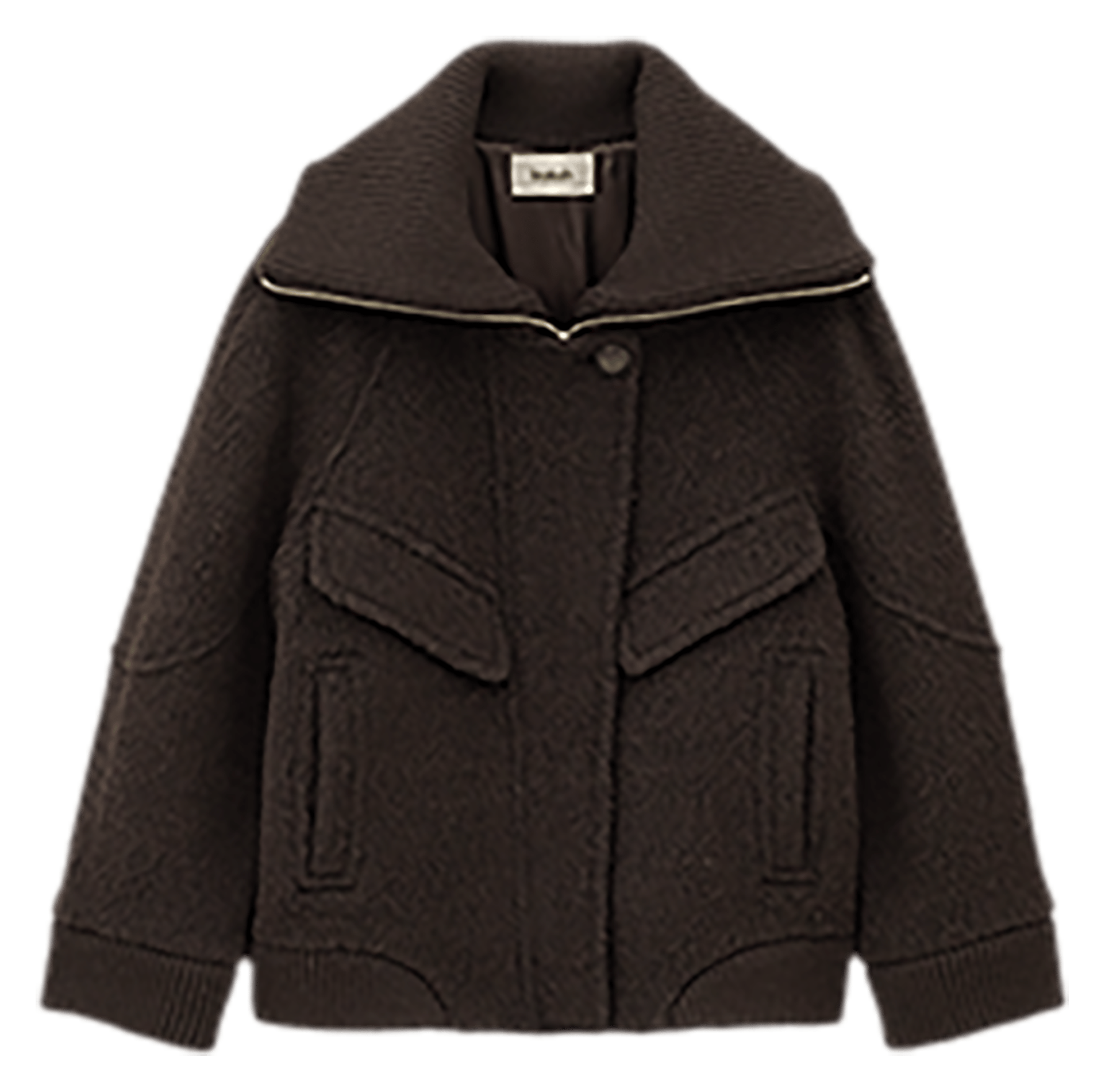 Manteau zippé en laine mélangée BA&SH Marron