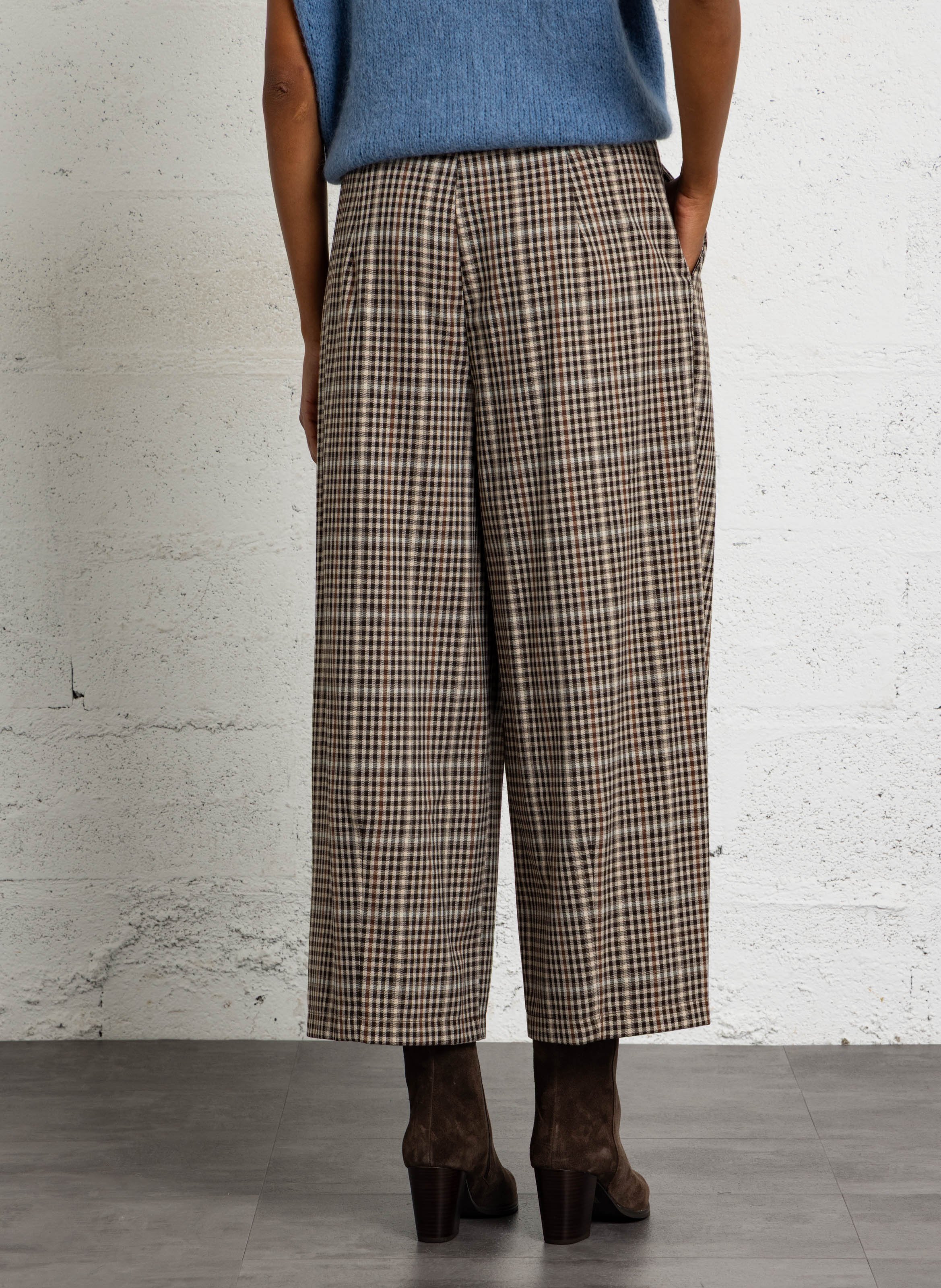 Pleated balloon trousers PLEASE Brown