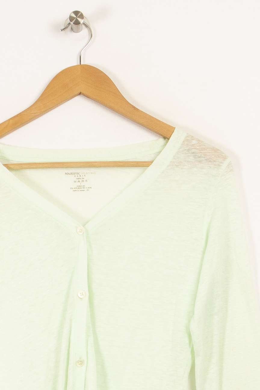 Cardigan MAJESTIC FILATURES - SECONDE MAIN Green