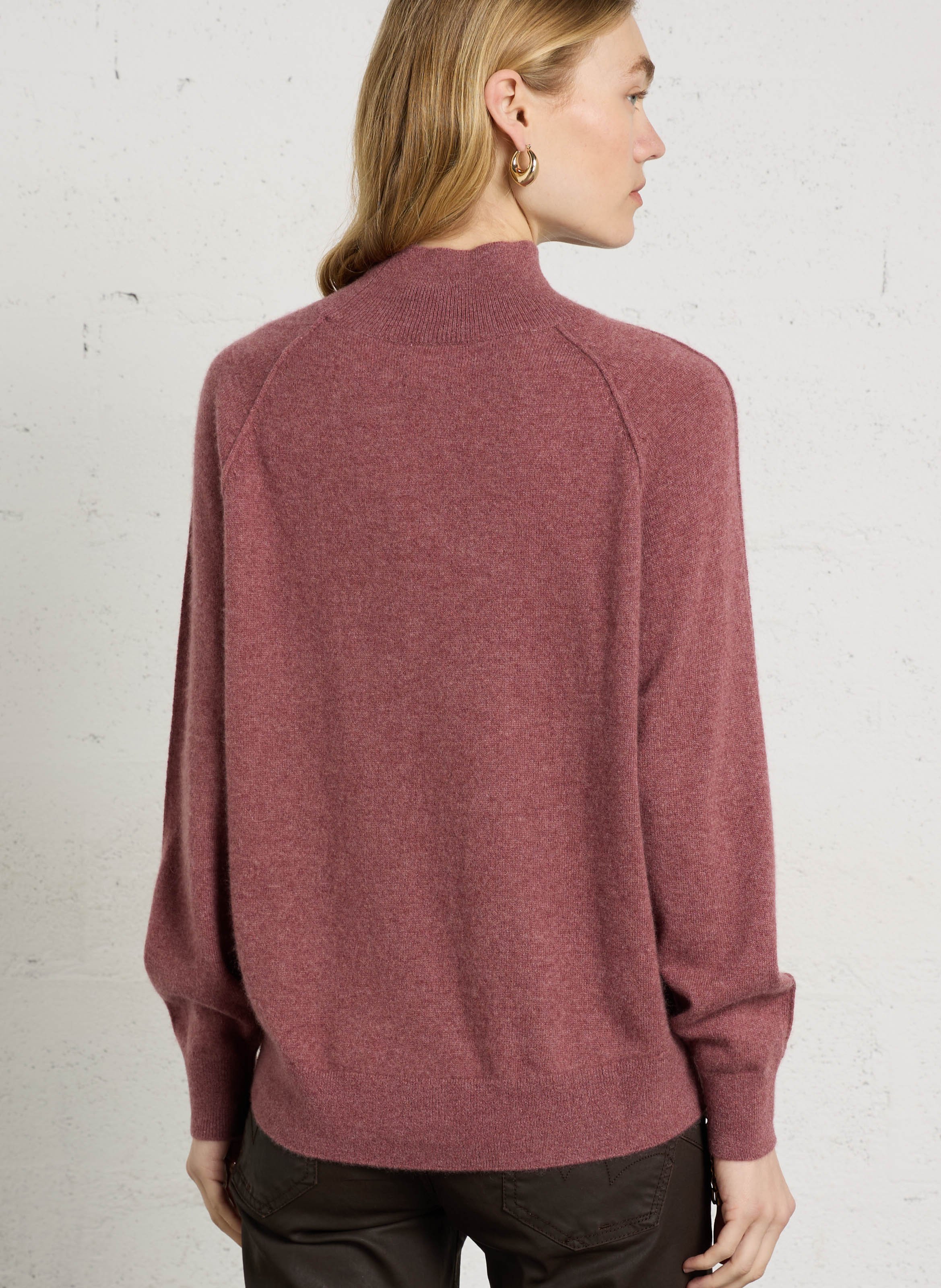 Loose-fit high-neck cashmere sweater MAISON 123 Purple