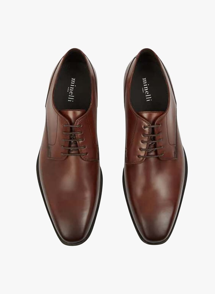 Leather Derby Shoes Cognac Minelli Men Place des Tendances