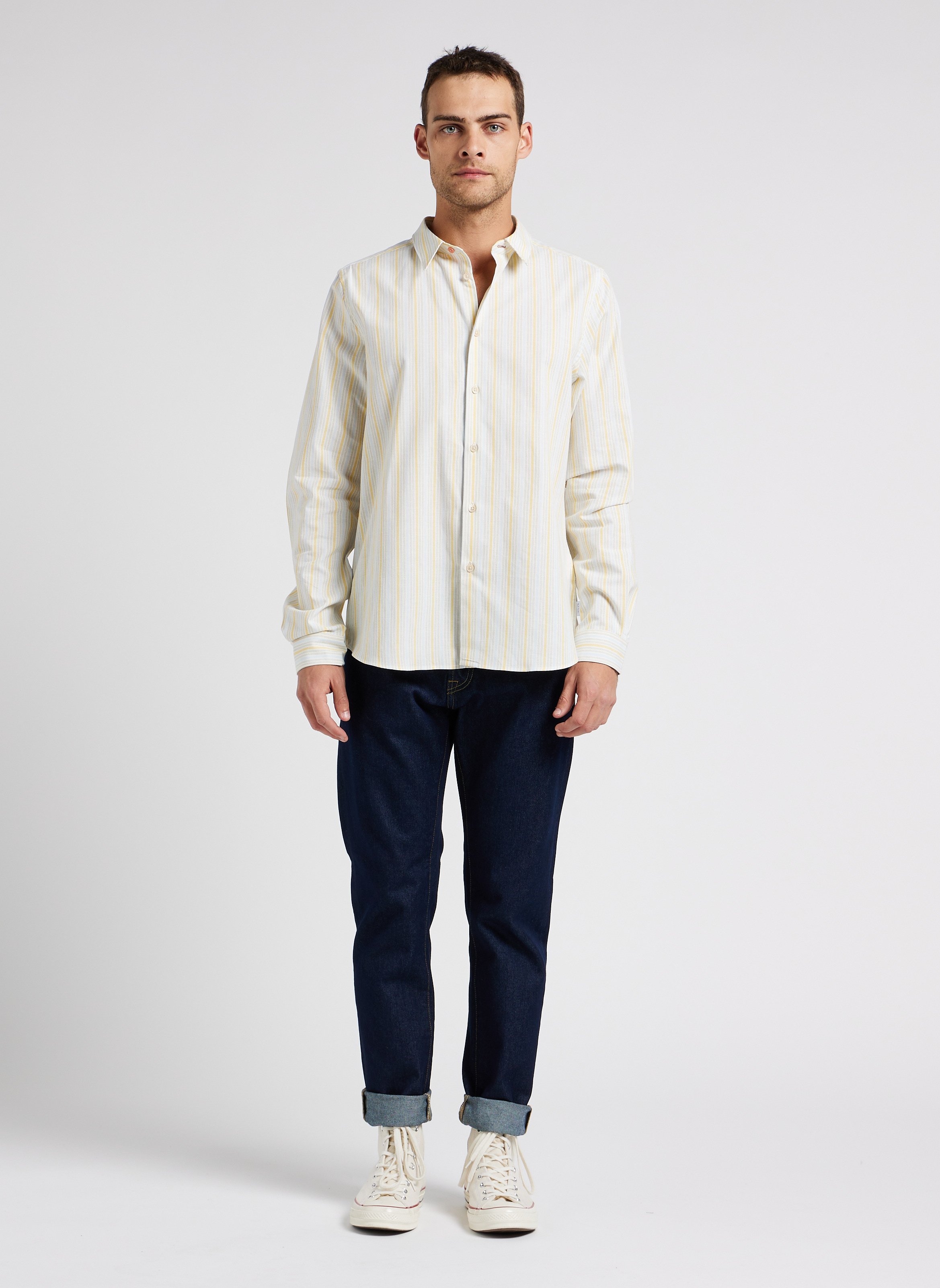 Gestreiftes Baumwollhemd mit klassischem Kragen, Tailored Fit PAUL SMITH Gelb