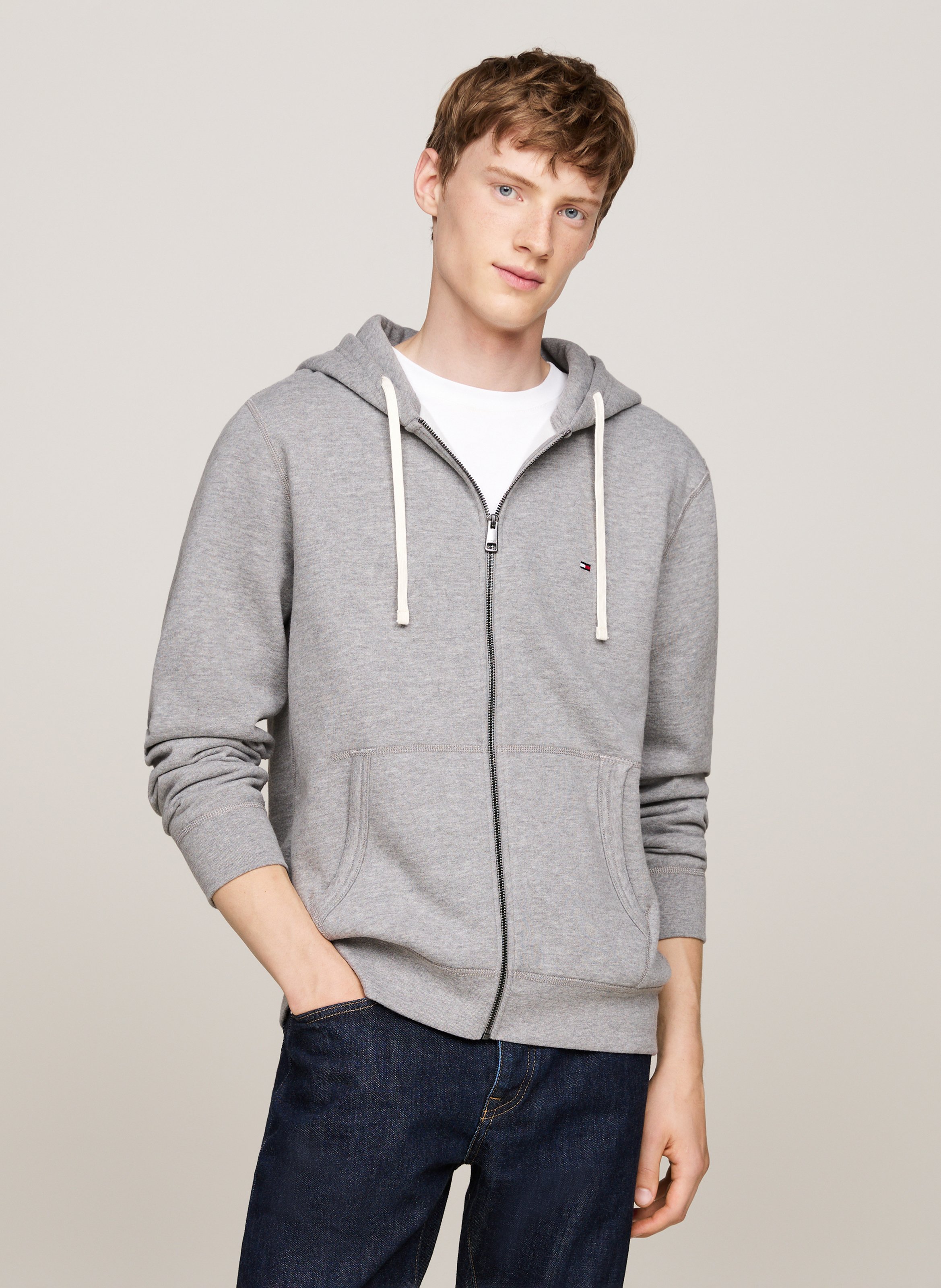 Cotton-mix Round-neck Sweatshirt Medium Grey Heather Tommy Hilfiger - Men -  United Kingdom