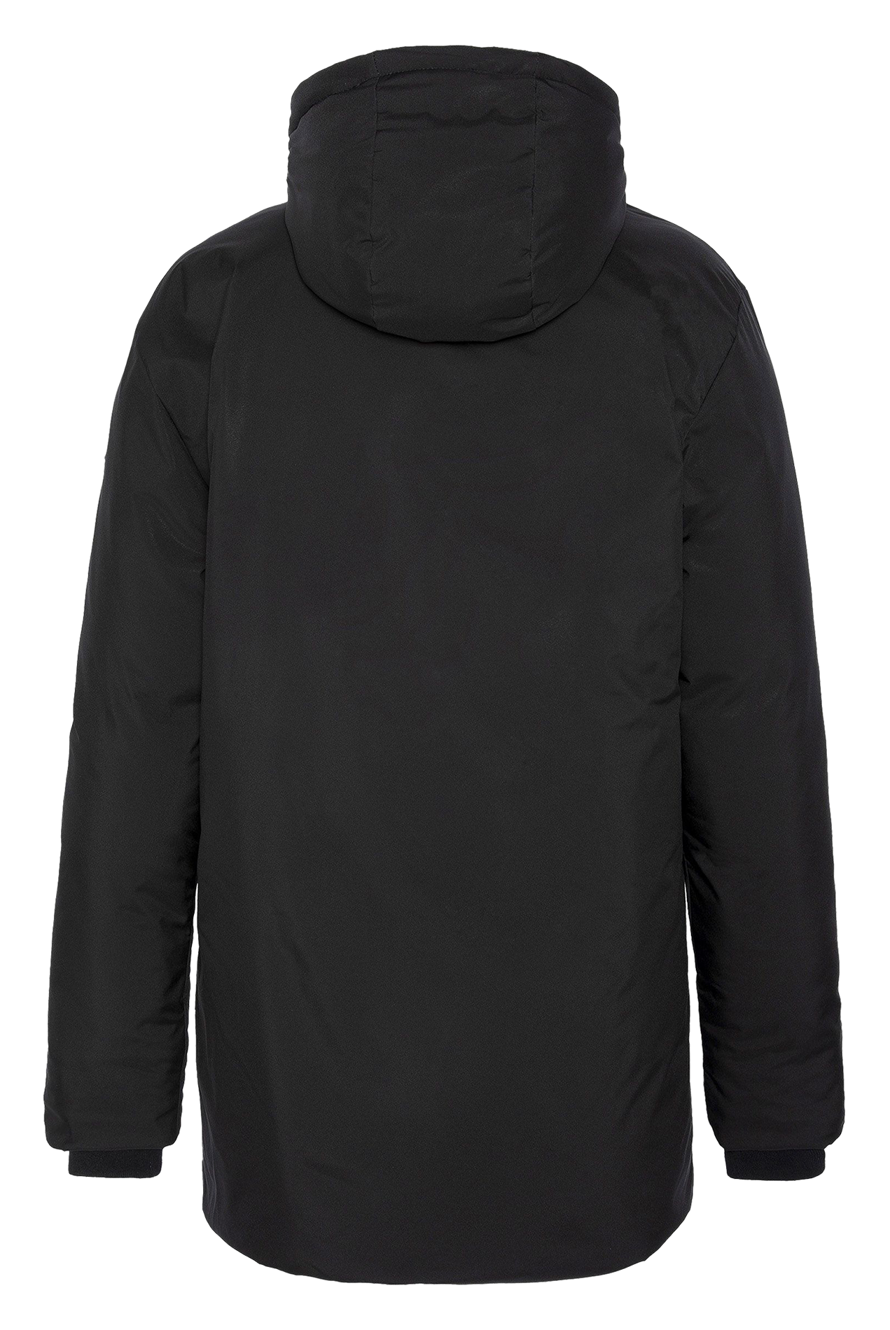 Parka longue droite à capuche Noir