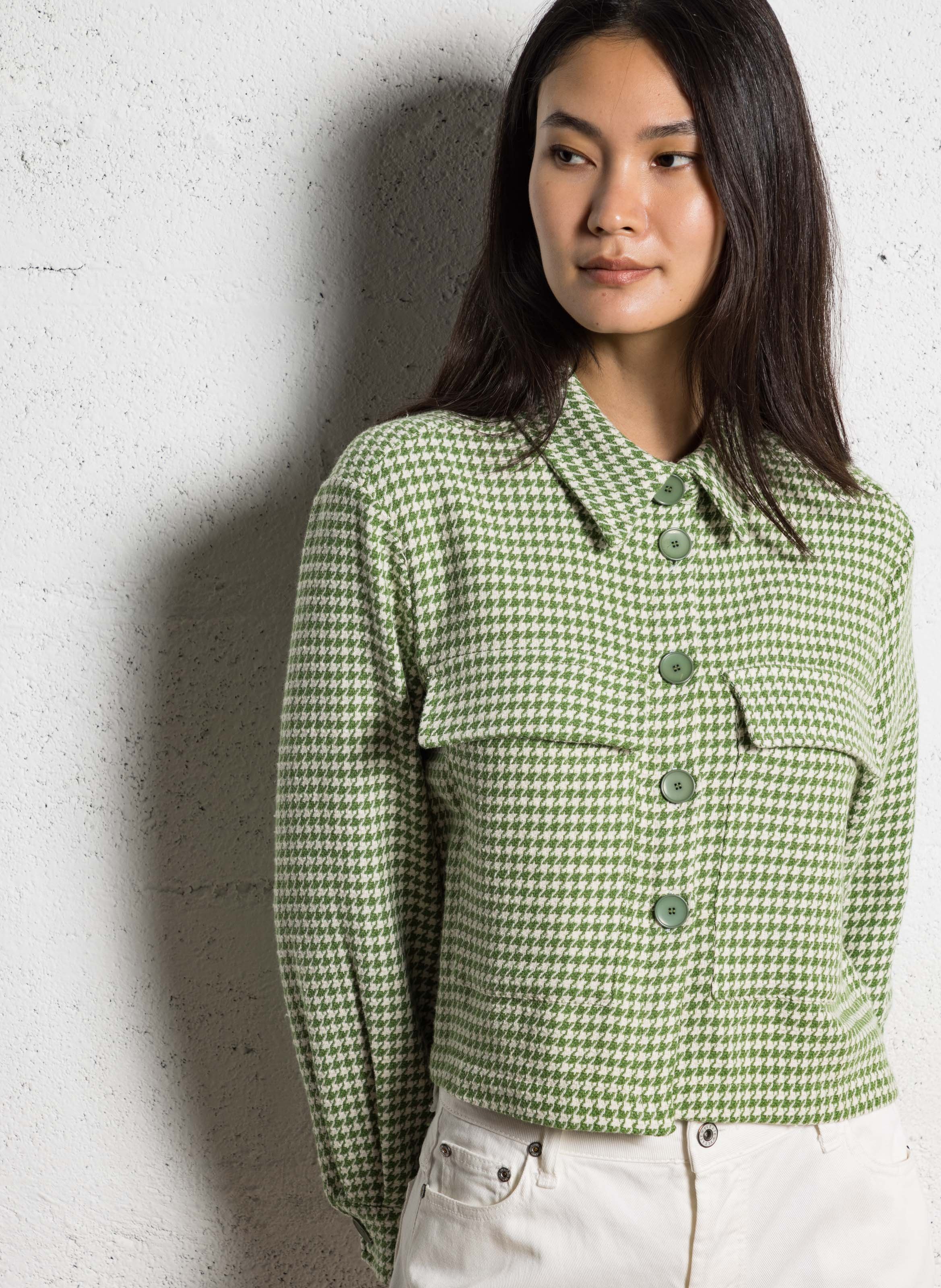 Veste col classique en coton mélangé PLEASE