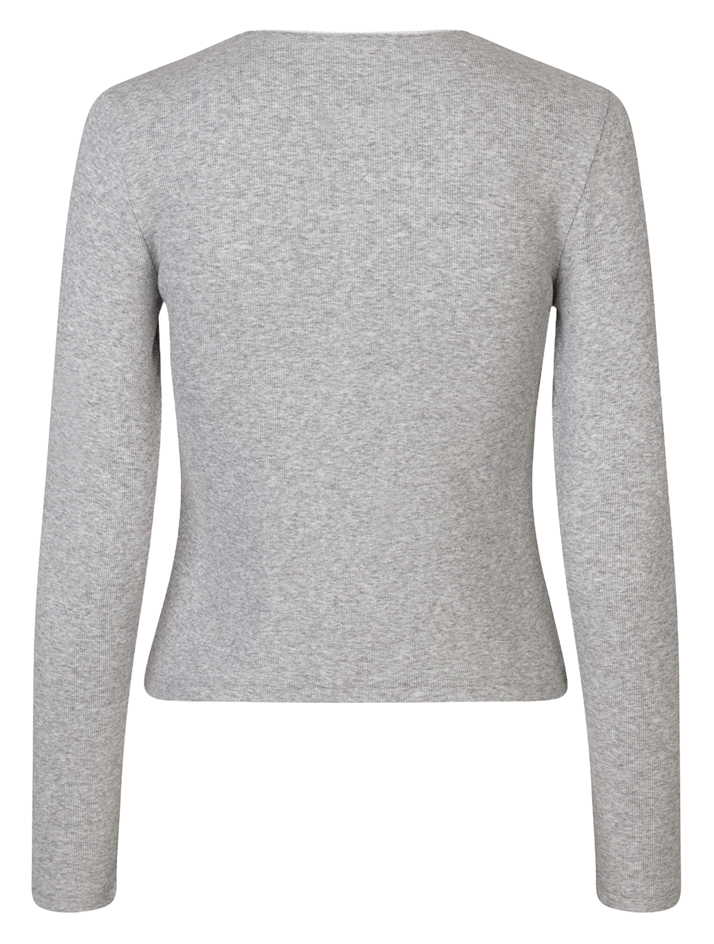 Gilet col rond en coton bio mélangé SAMSOE SAMSOE Argent