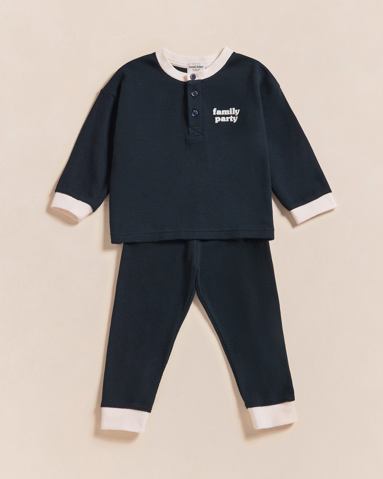 The family party organic honeycomb cotton pajama EMOI EMOI Blue