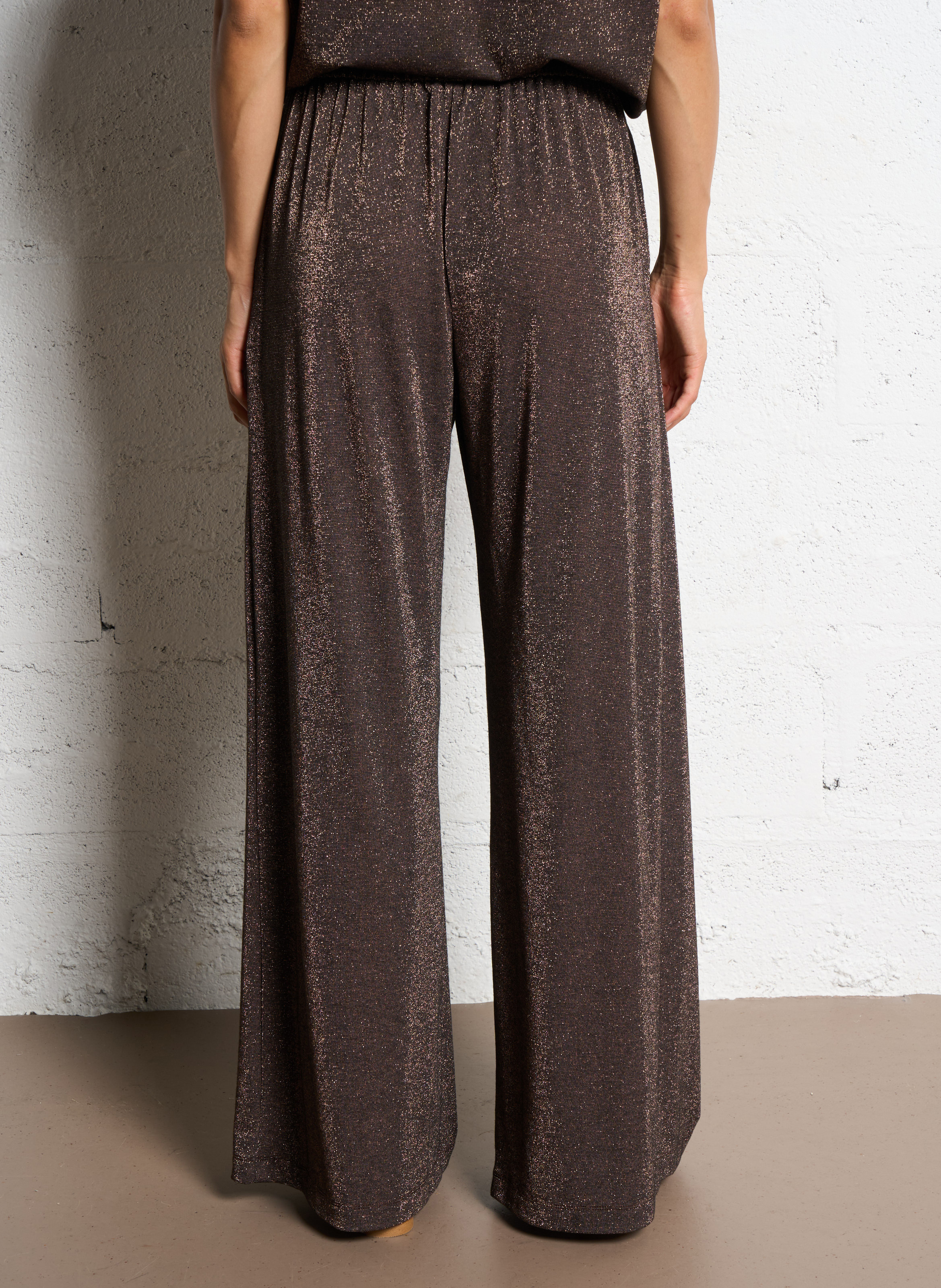 Pantalon large à paillettes MOMONI Prune