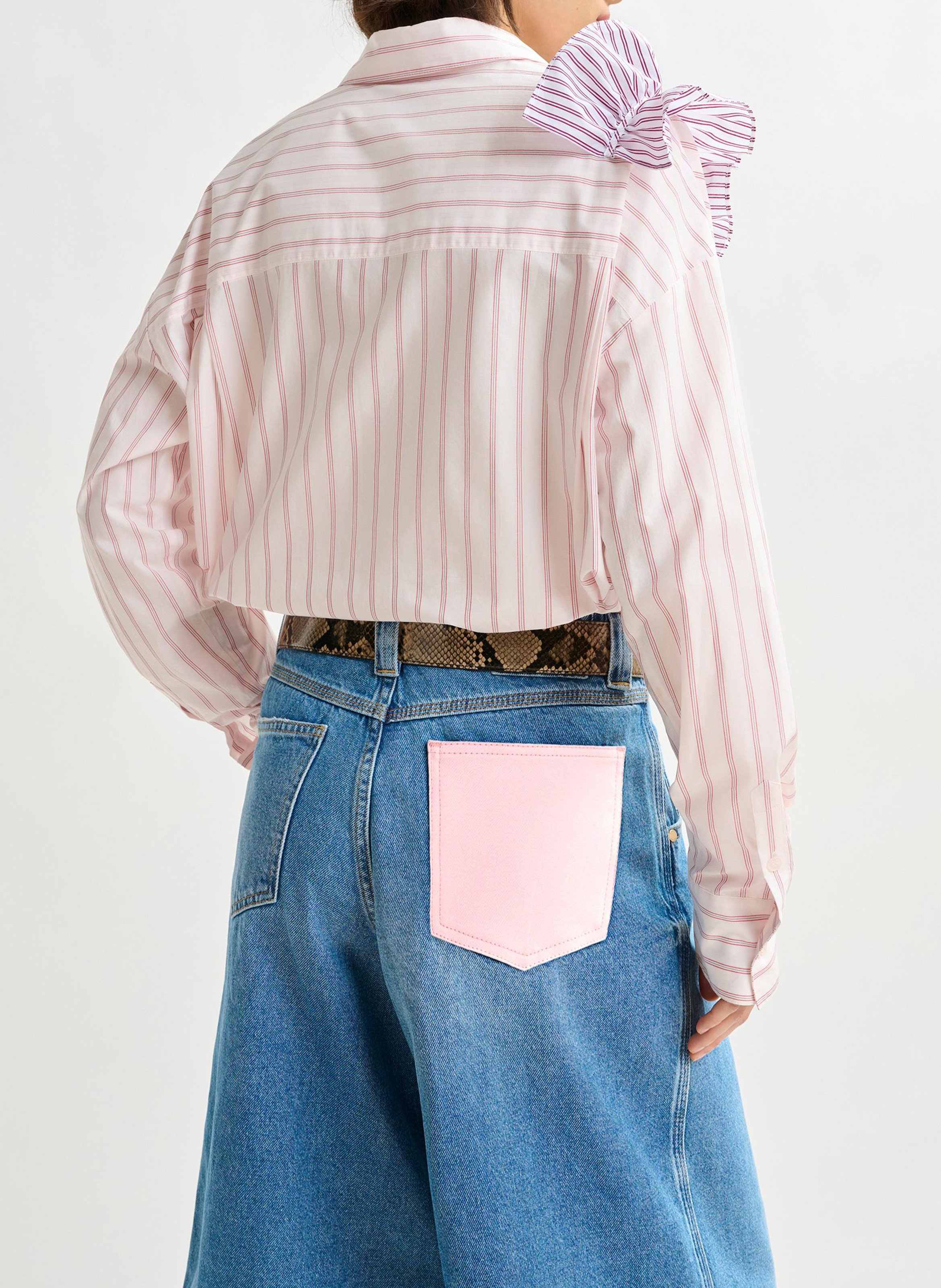 Chemise col classique manches contrastantes en coton ESSENTIEL ANTWERP White