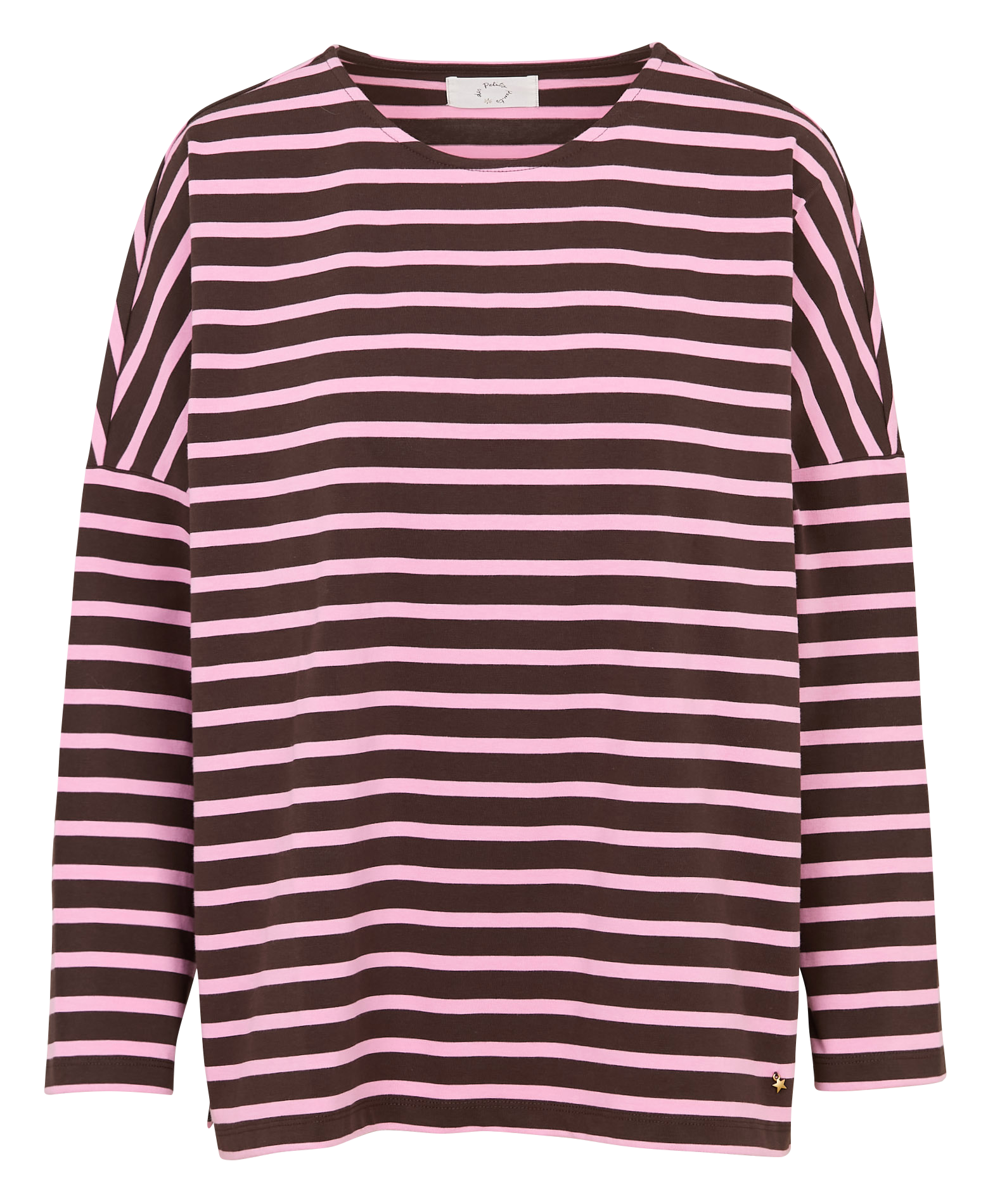 Tee-shirt oversize en coton DES PETITS HAUTS Marron