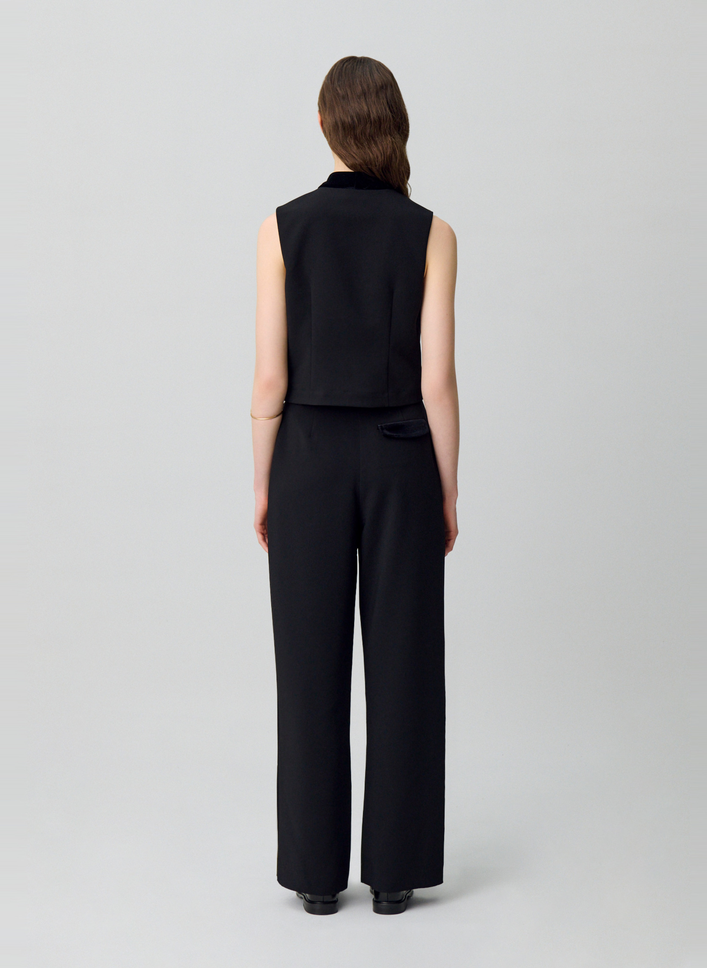 Gilet de tailleur col rond CLAUDIE PIERLOT Noir