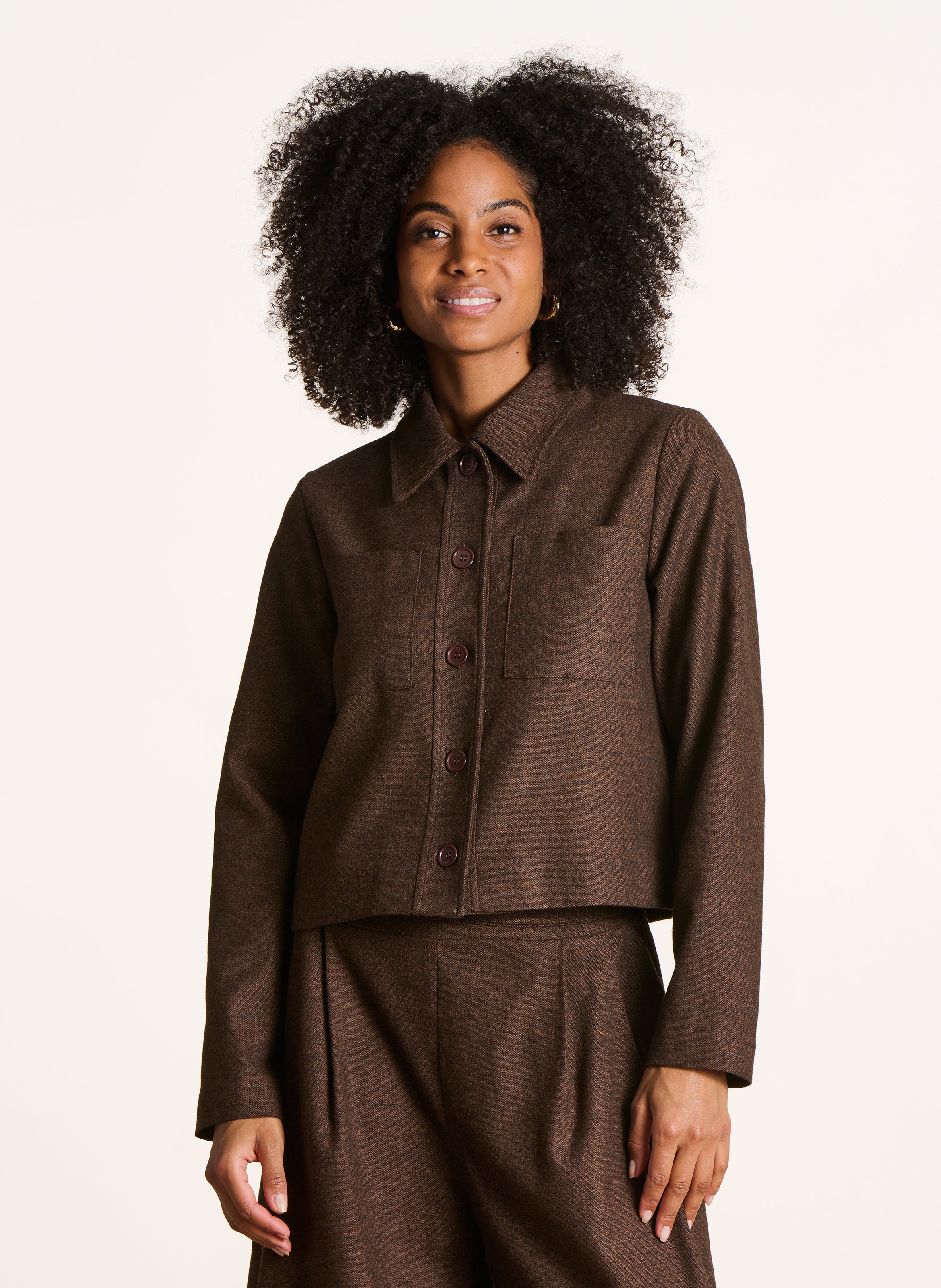Jacket with shirt collar in blended cotton LA FEE MARABOUTEE