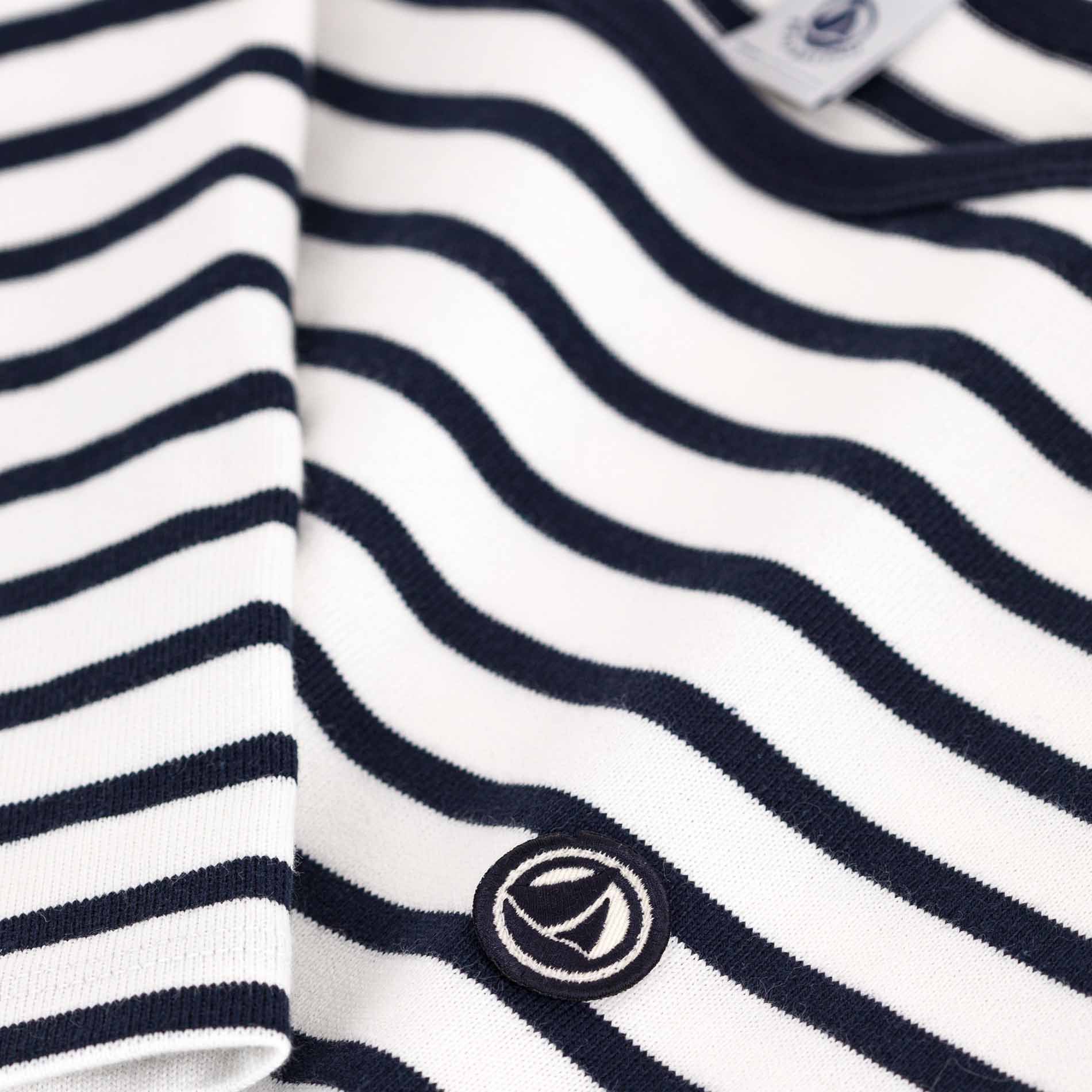 Gerade geschnittenes Baumwoll-T-Shirt mit Streifen PETIT BATEAU Weiss