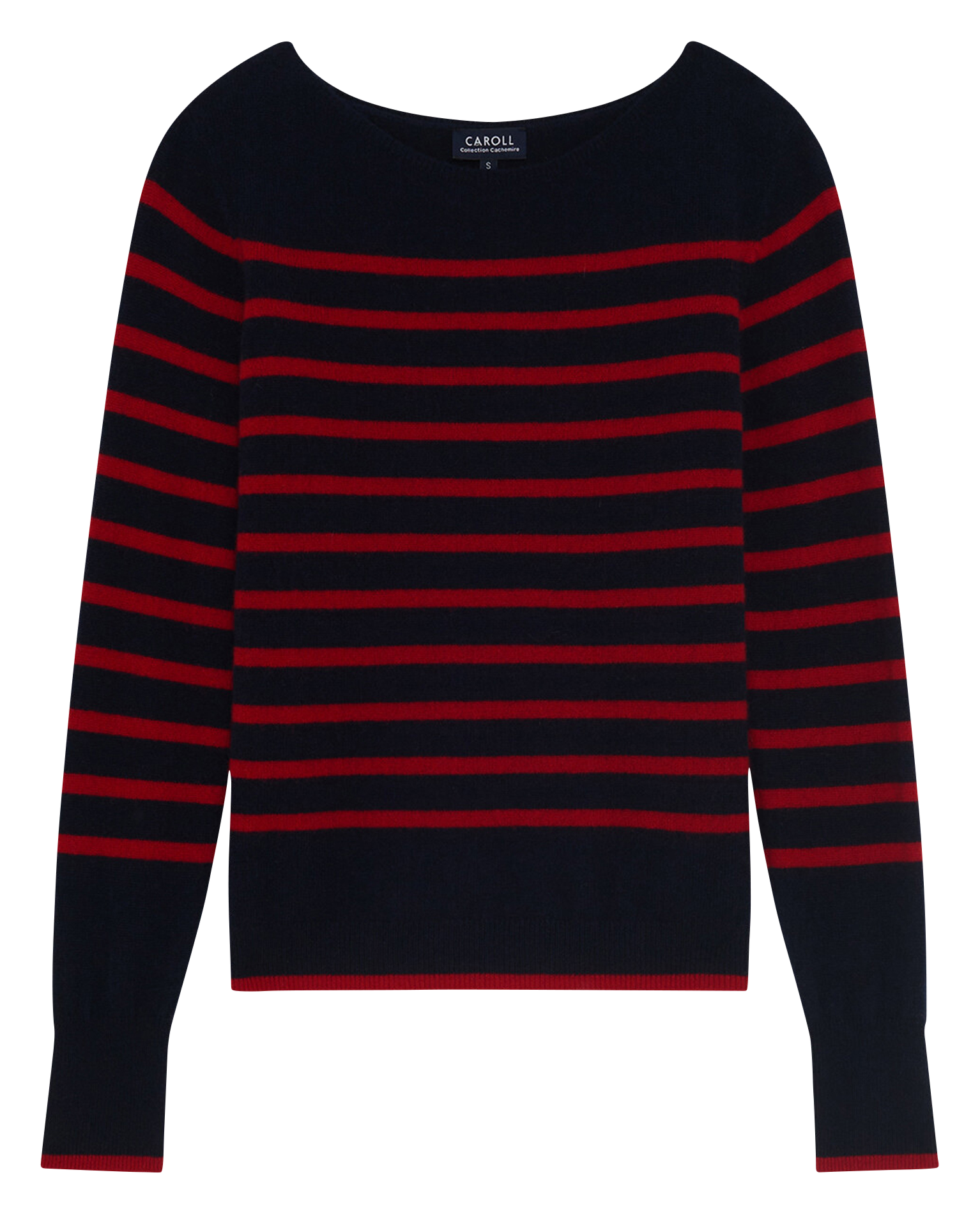 Sailor-stripe boat-neck cashmere sweater 232K-MZOELY Sky captain