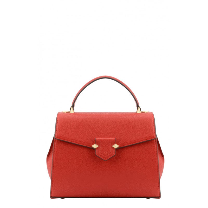 Handbag - cowhide leather POURCHET Red