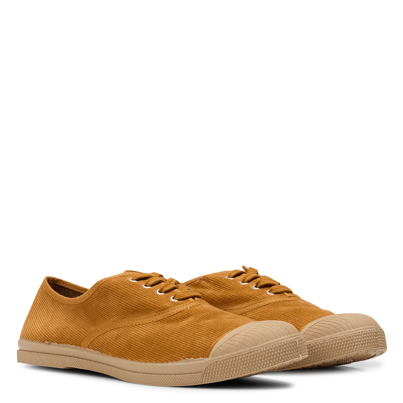 Baskets basses côtelées en coton BENSIMON Jaune