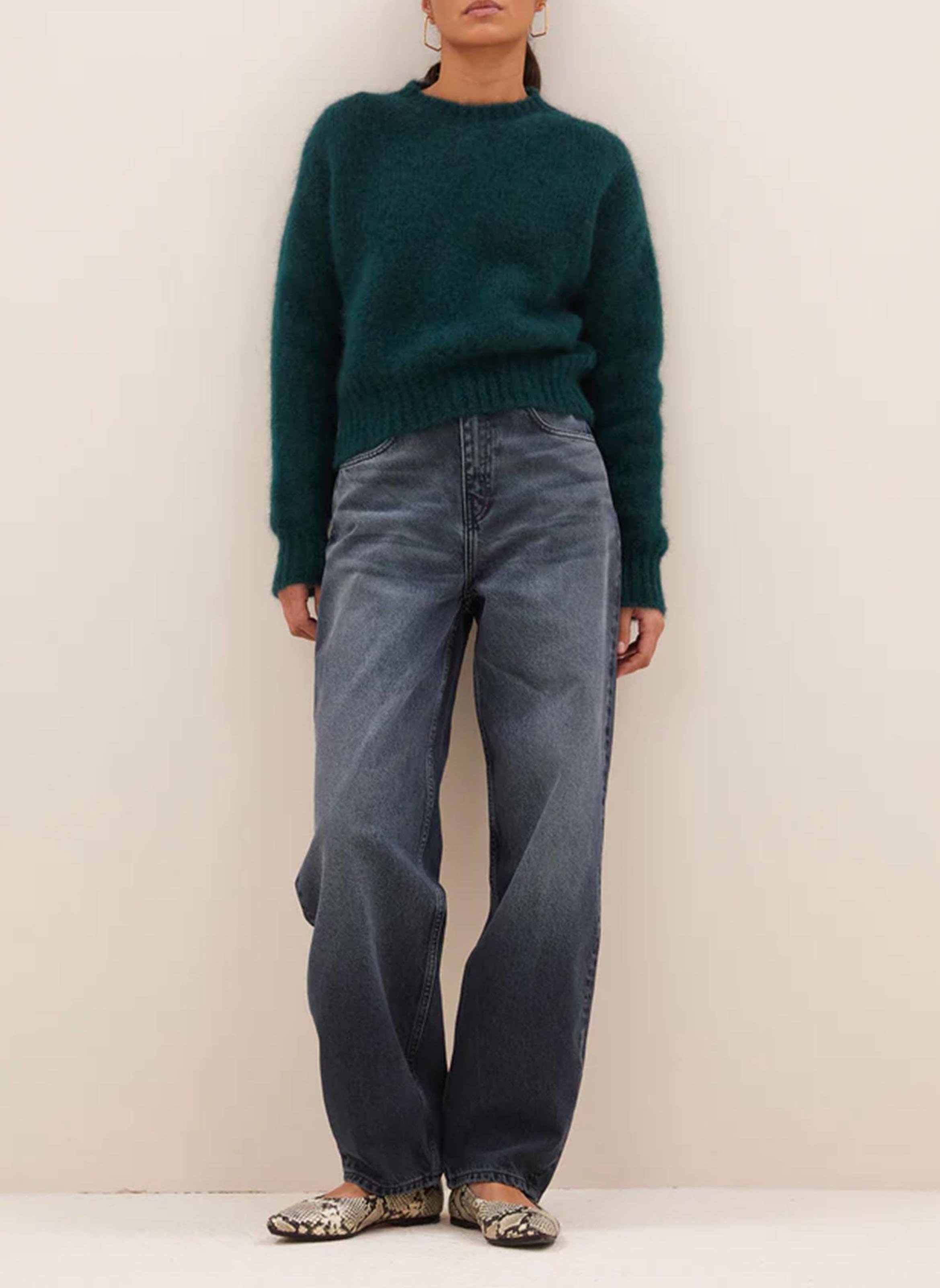 Oversized trui in gemengde wol BY BAR Groen