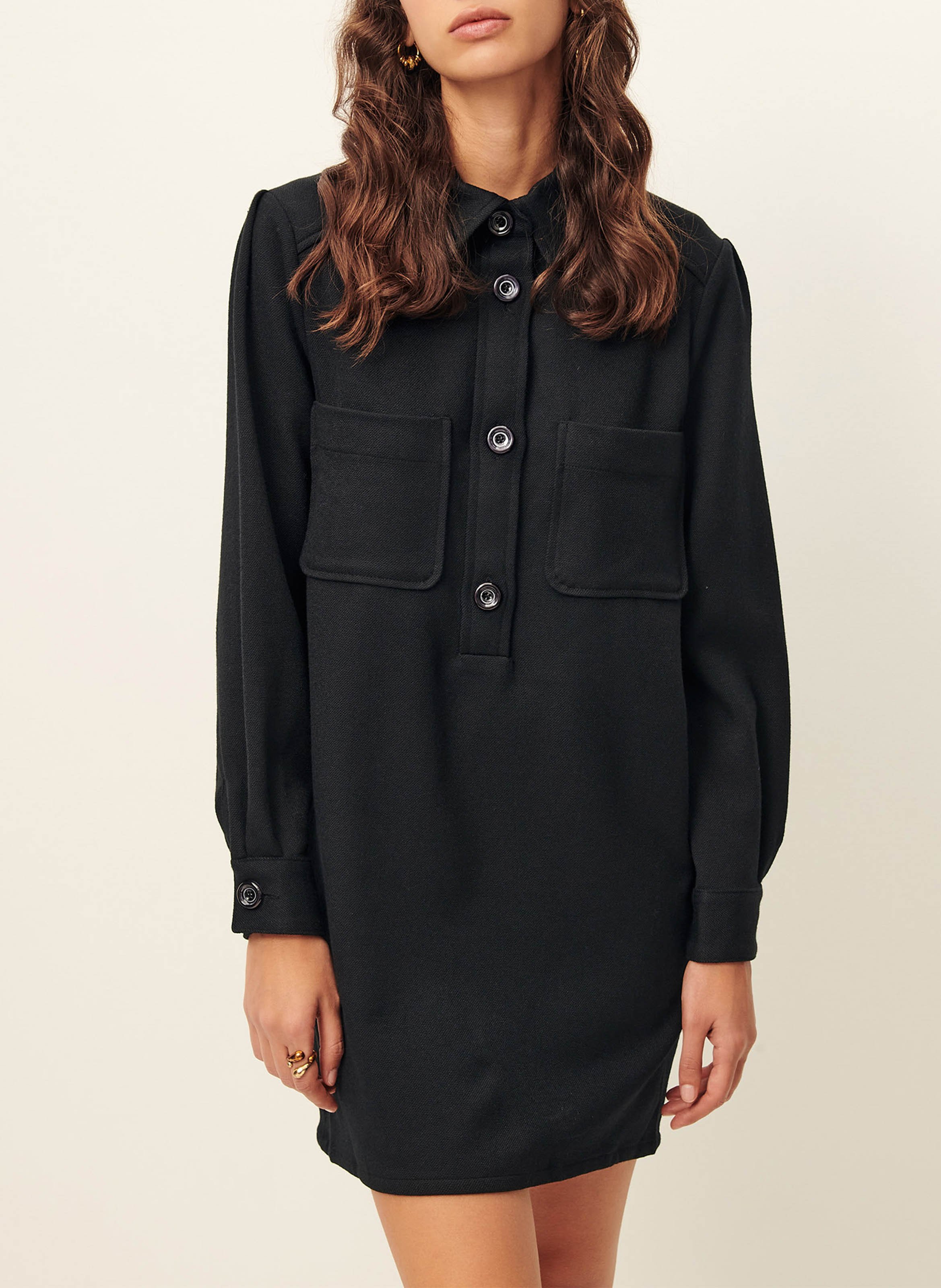 Robe courte col classique SESSUN Noir