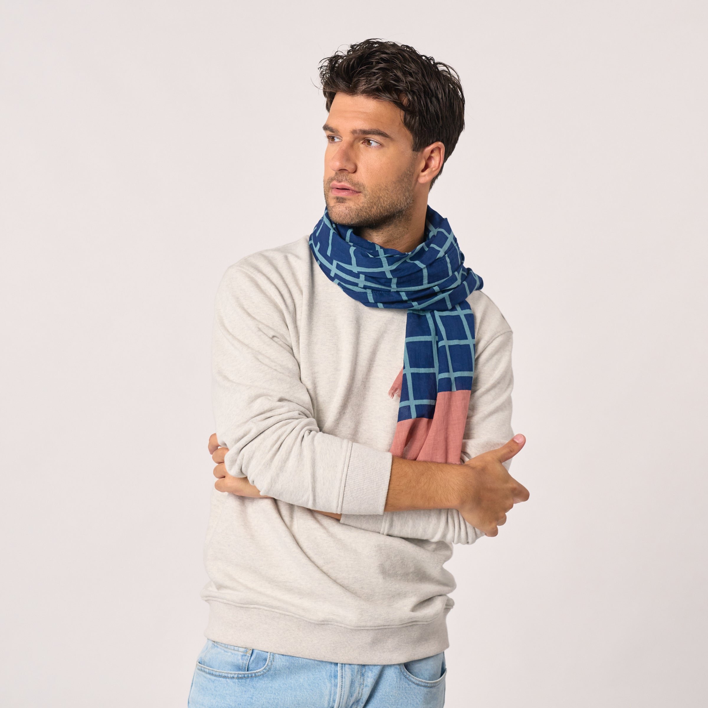 Organic cotton scarf BILLYBELT Blue