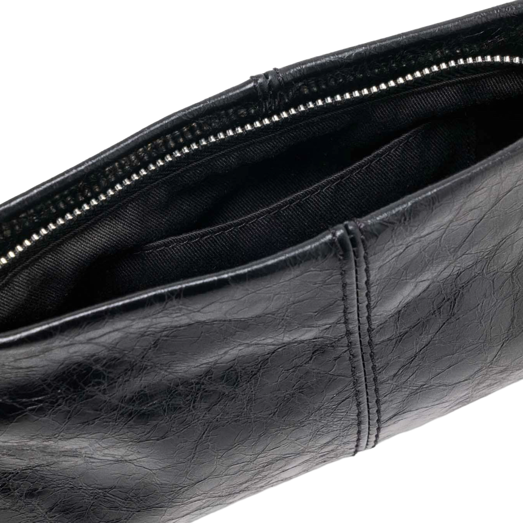 Geschnürte Beuteltasche aus strukturiertem Leder MAJE Schwarz