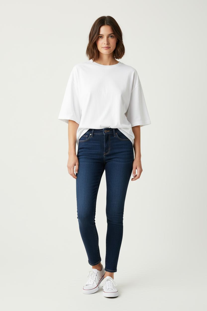 Cropped slim jeans with studs LEVI'S - Seconde main Blue