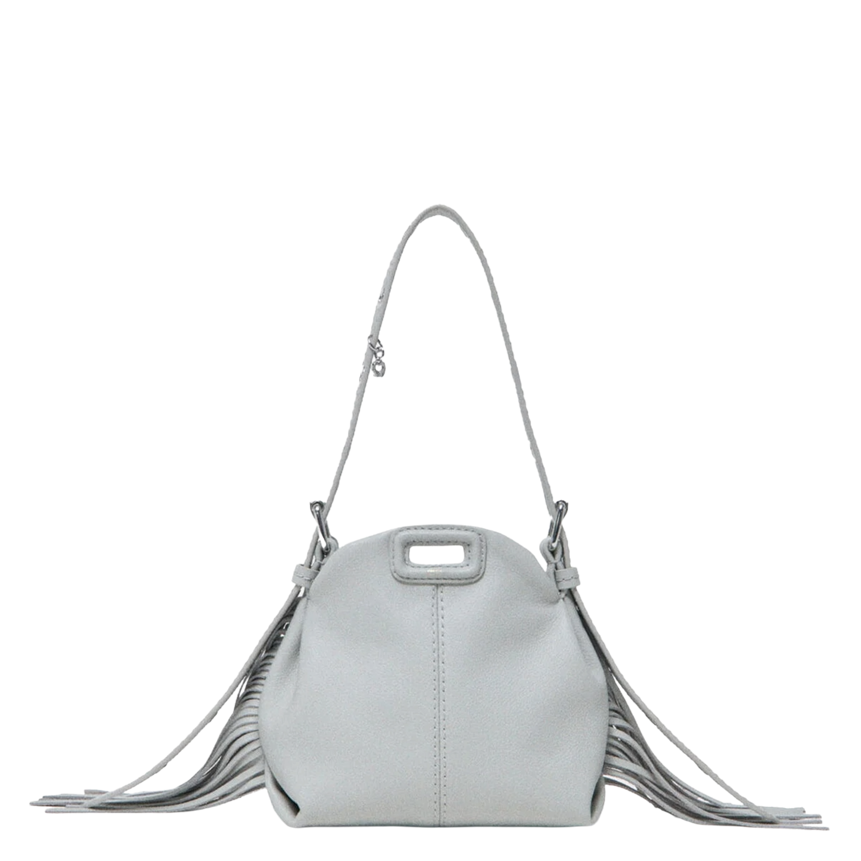 Sac porté épaule en cuir MAJE Gris