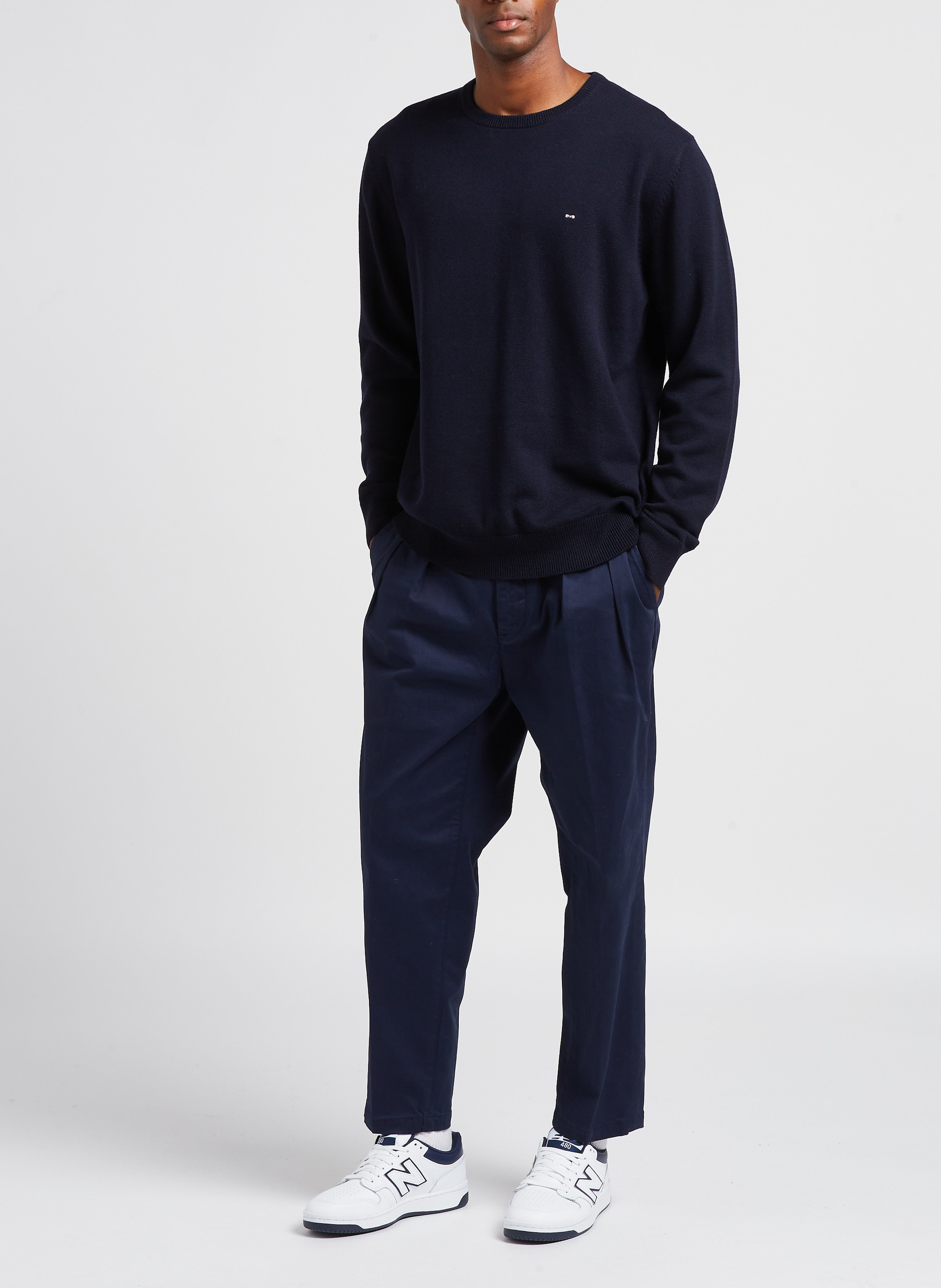 Pantalon droit en coton bio mélangé  SCOTCH AND SODA Bleu