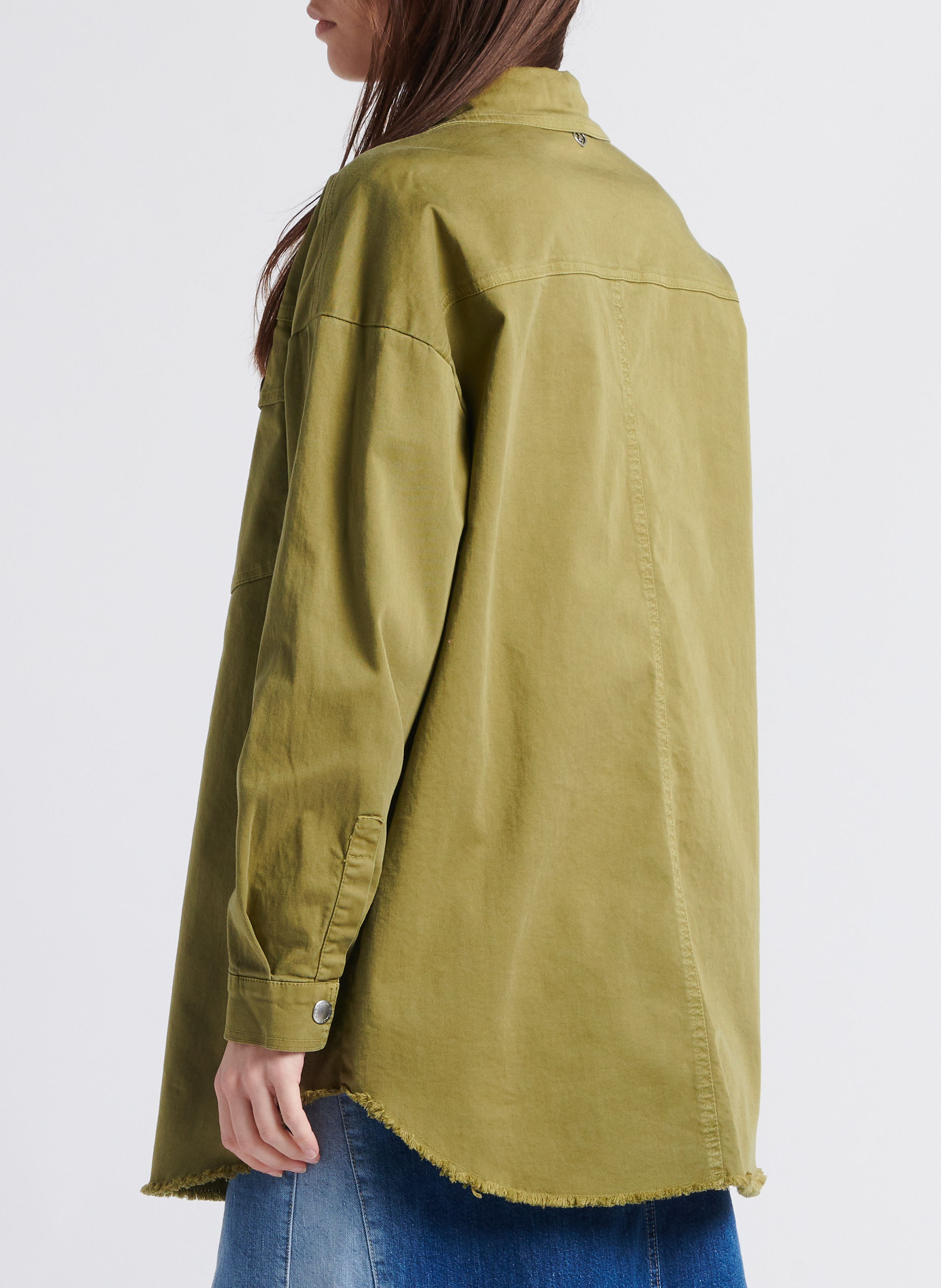 Veste longue col classique  PLEASE Kaki