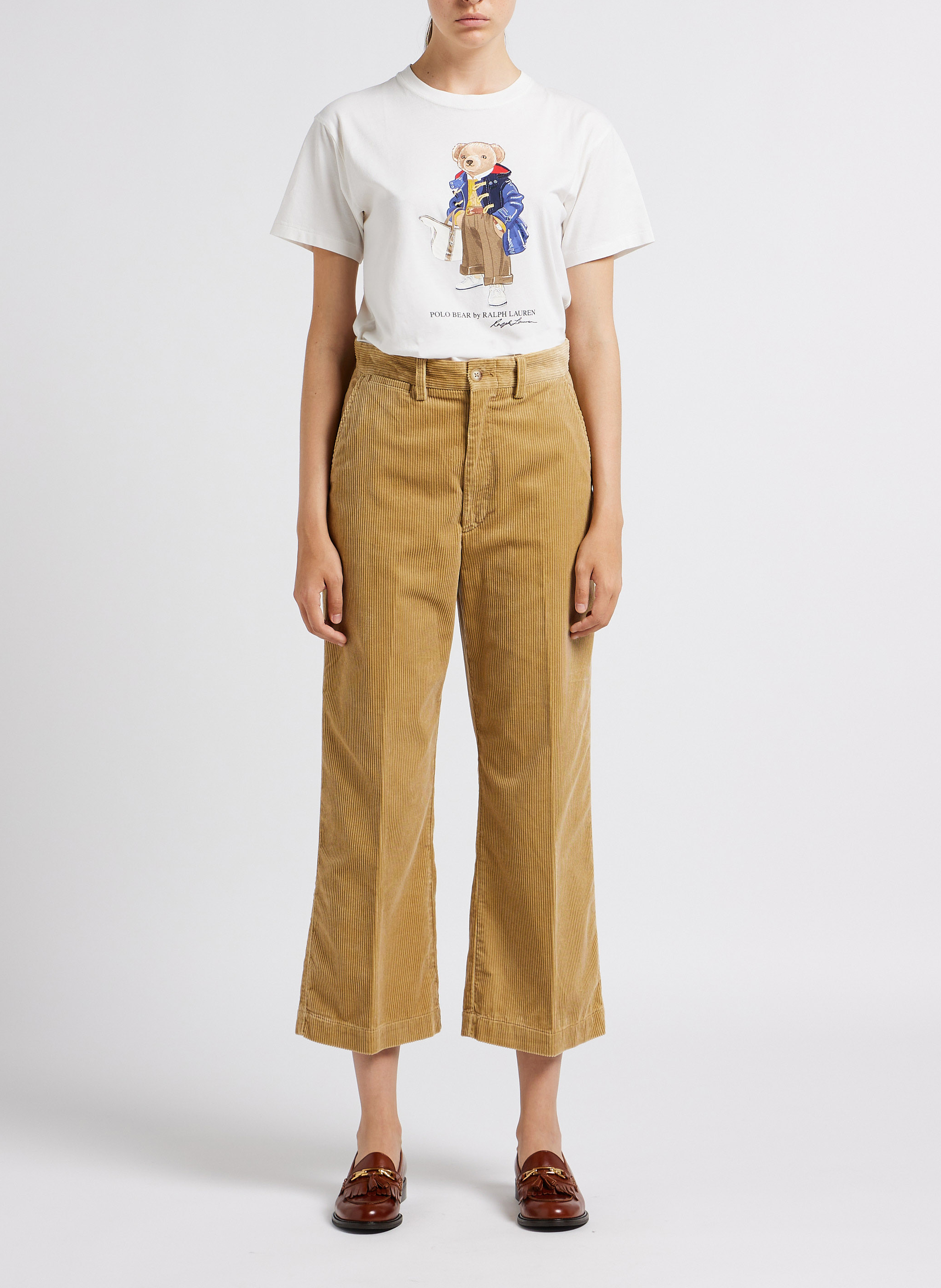 Pantalon large côtelé en coton  POLO RALPH LAUREN Beige