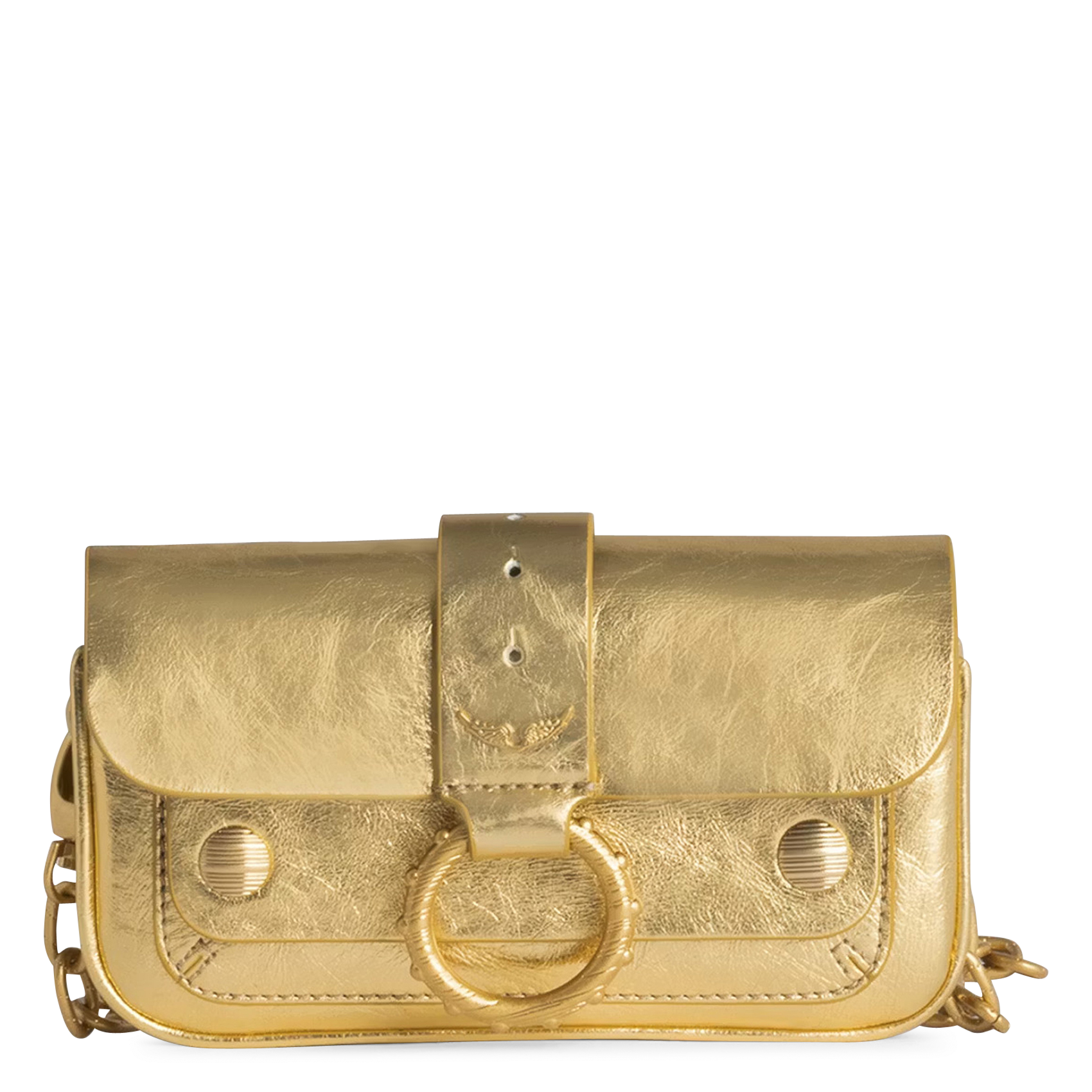 Leather clutch bag ZADIG&VOLTAIRE Yellow