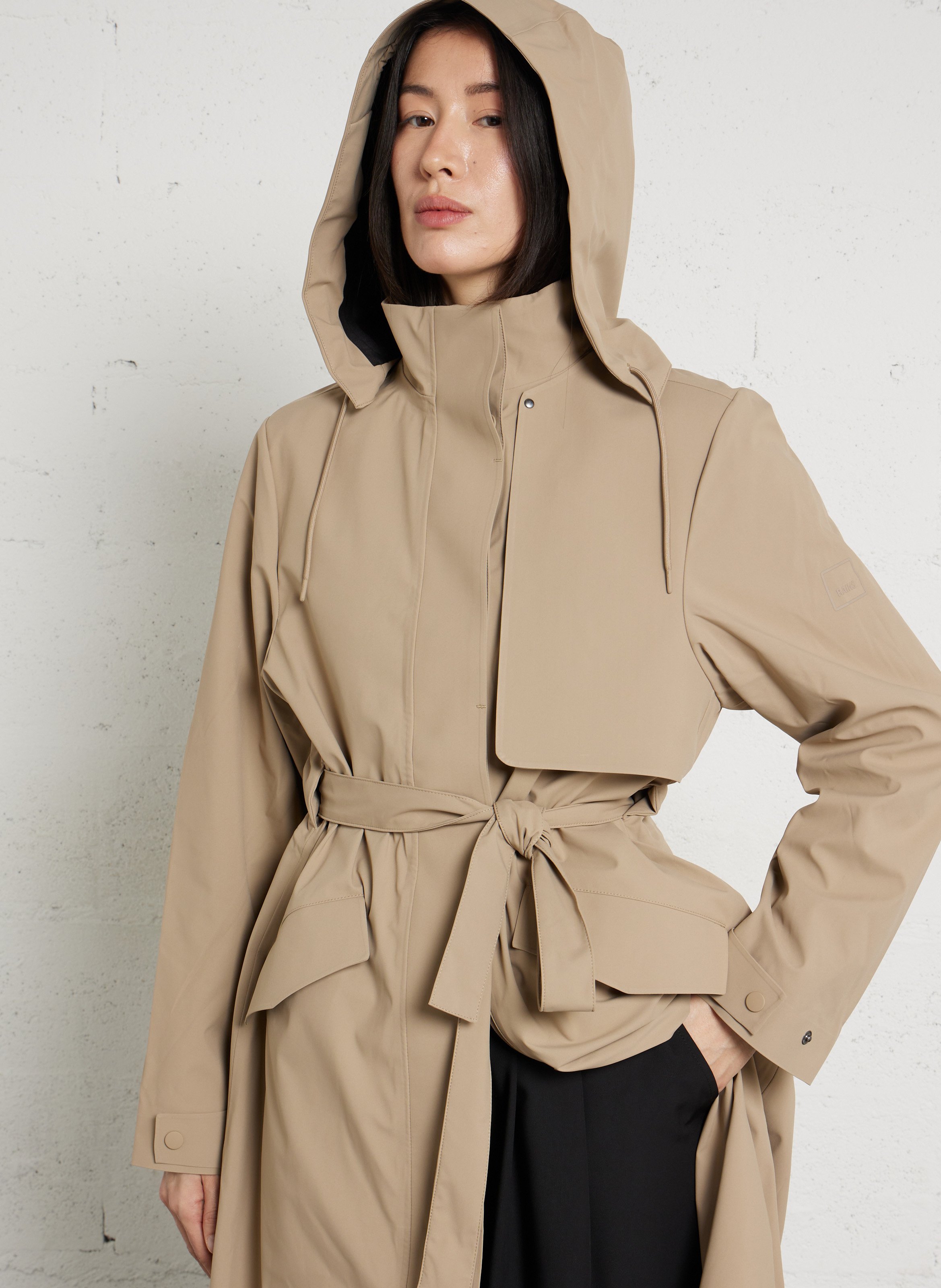 Trenche col montant  RAINS Beige