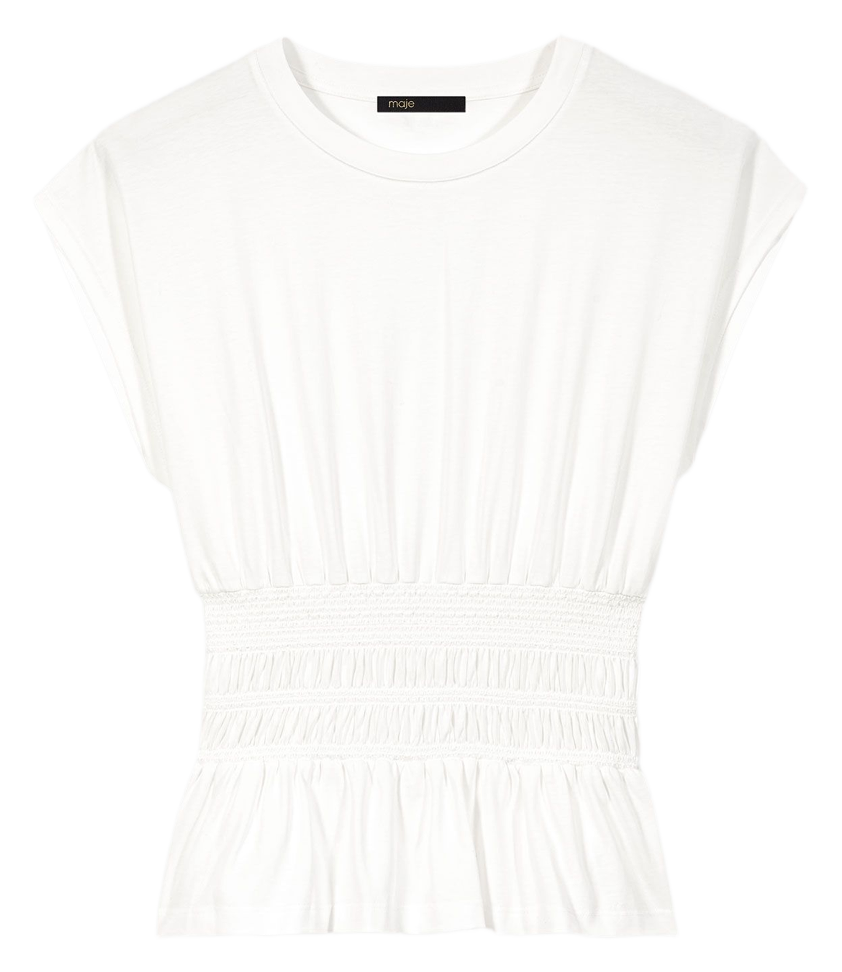 T-shirt ajusté en coton MAJE Blanc