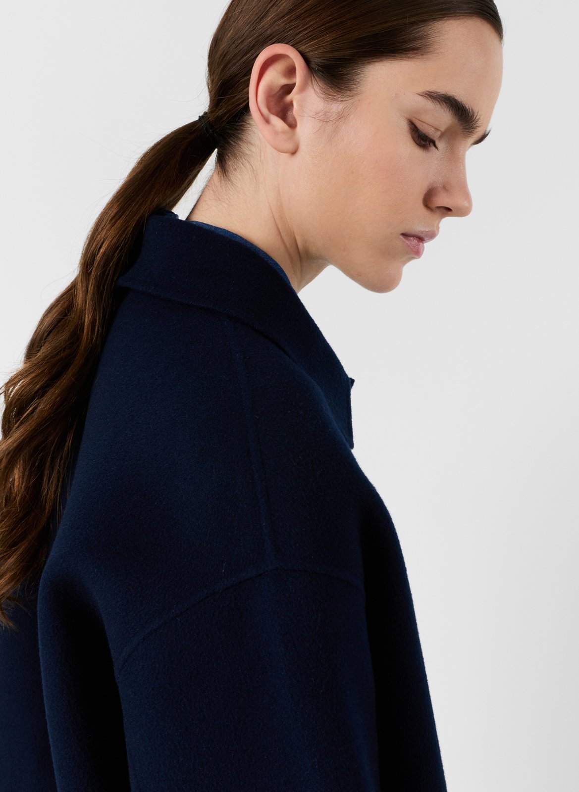 Manteau droit boutonné en laine GERARD DAREL Bleu