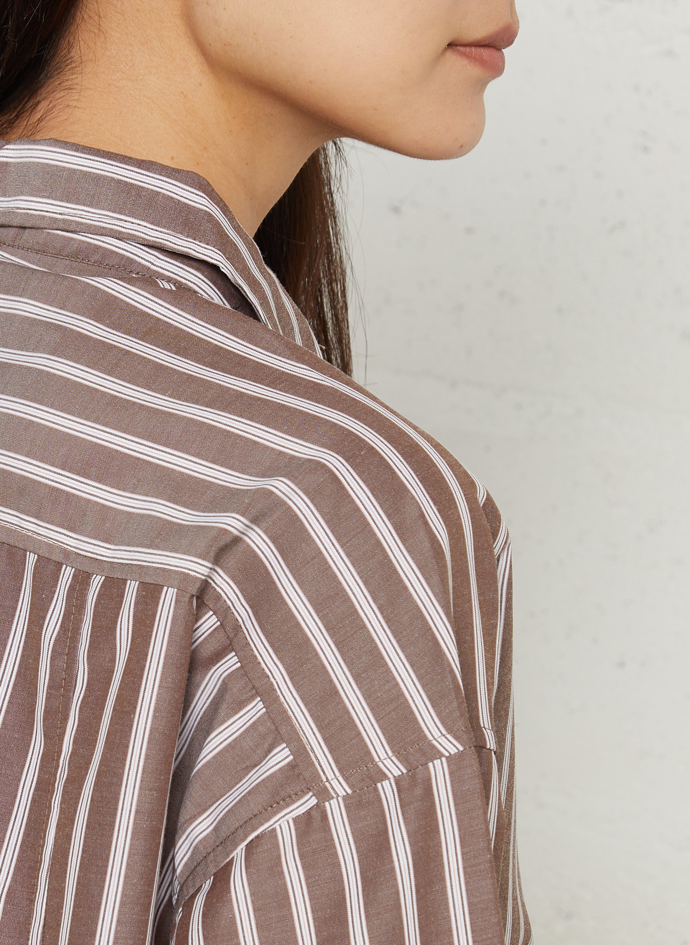 Chemise ample col classique à rayures SUD EXPRESS Marron