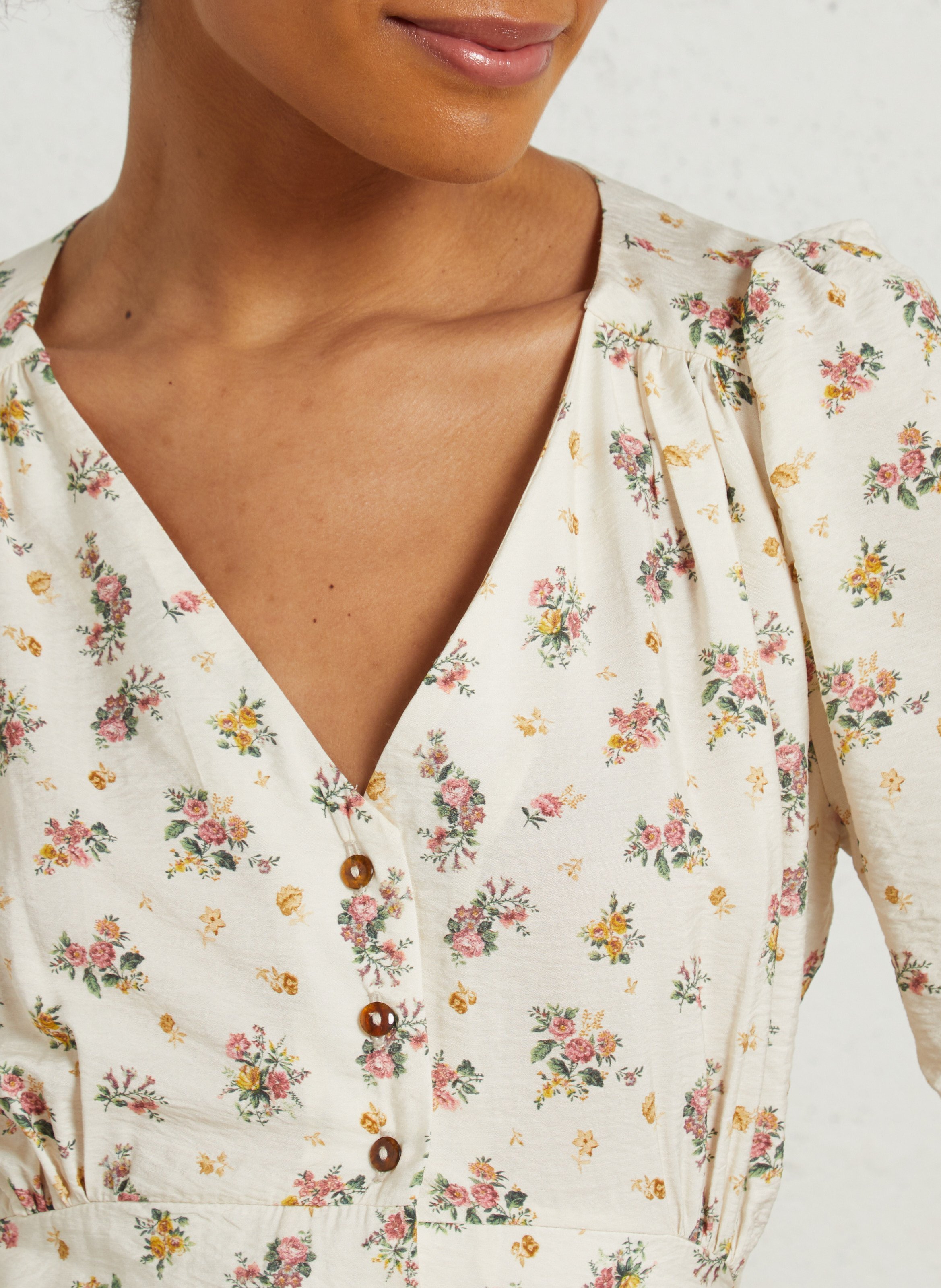 Kurzkleid aus Viskose-Mix EMILE ET IDA Beige