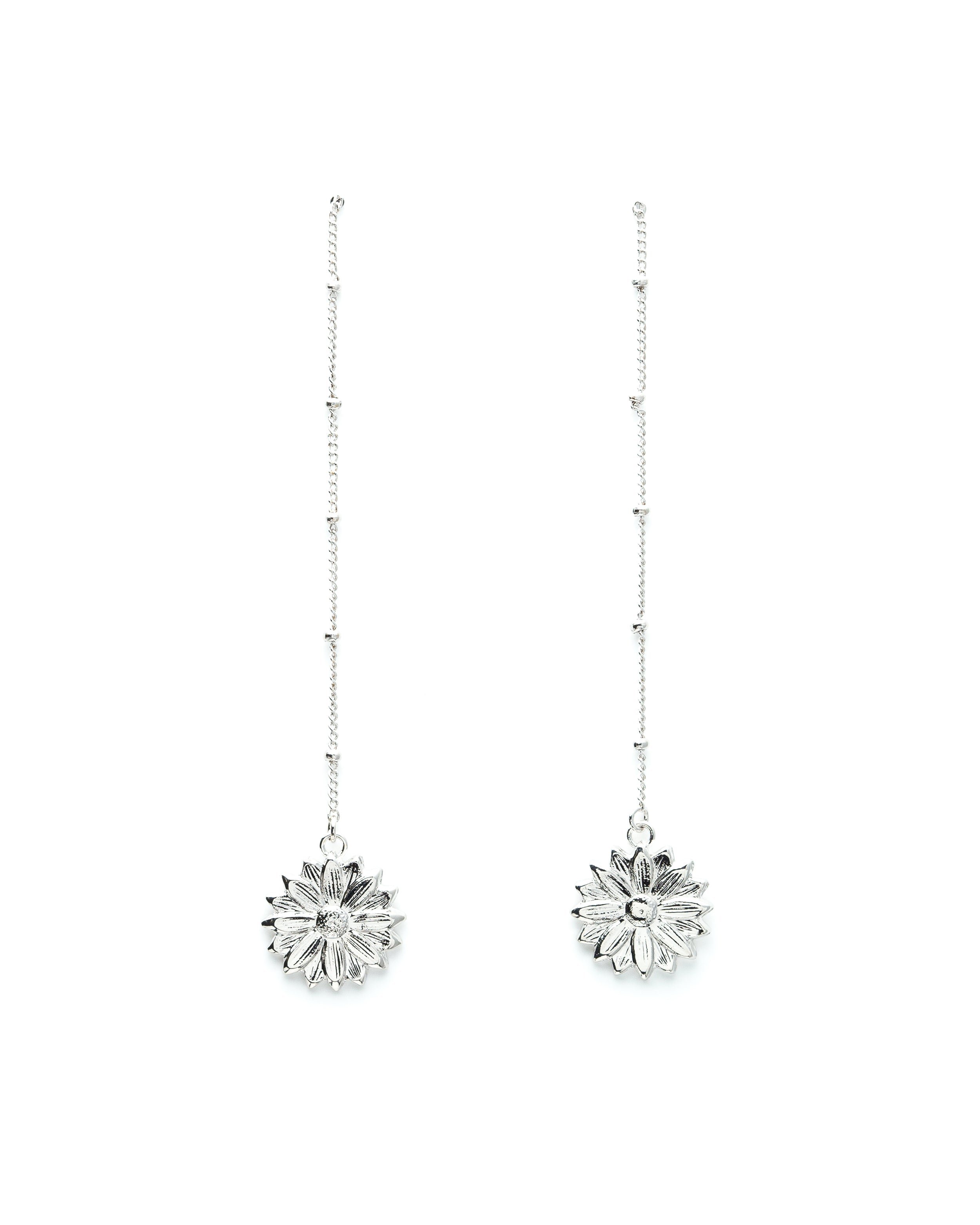 Silver-plated flower drop earrings MONSIEUR SIMONE Silver