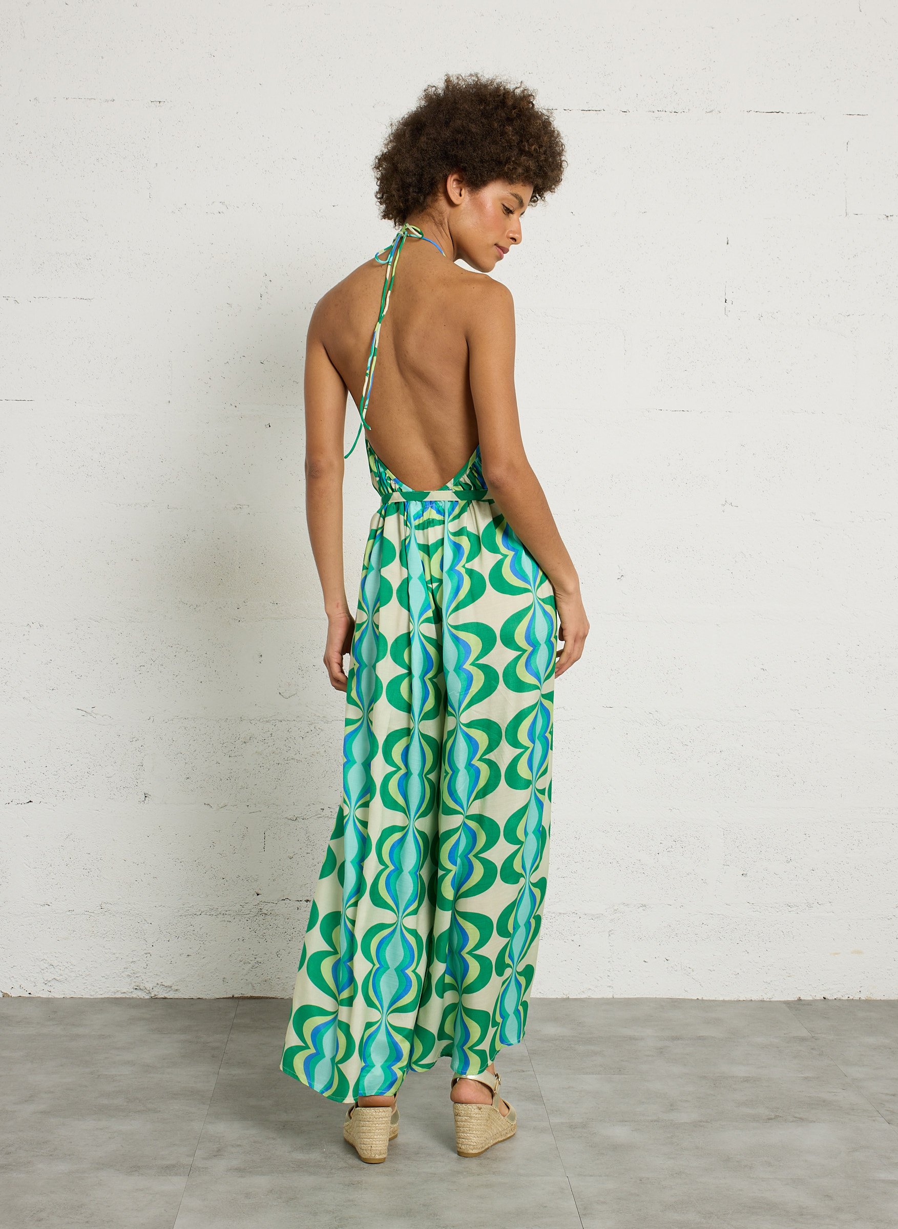 Combinaison col V imprimée SUNDRESS Multicolore